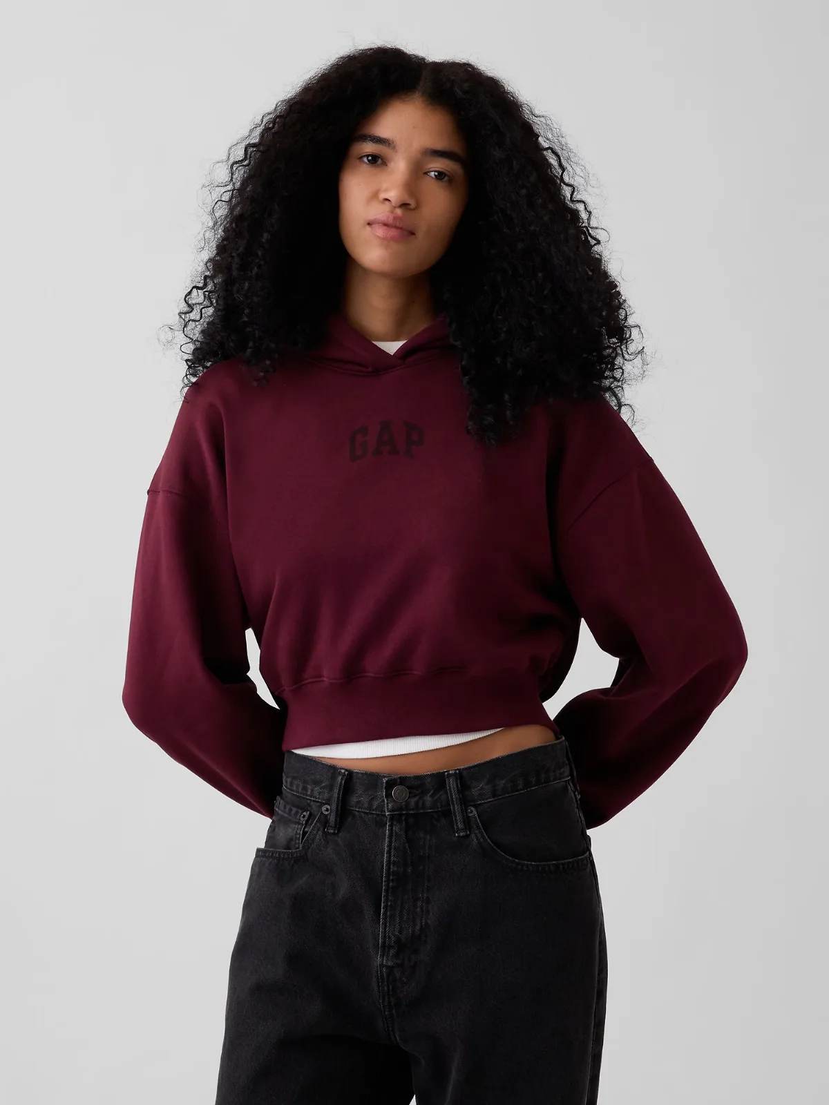 VintageSoft Crop Logo Hoodie by Gap