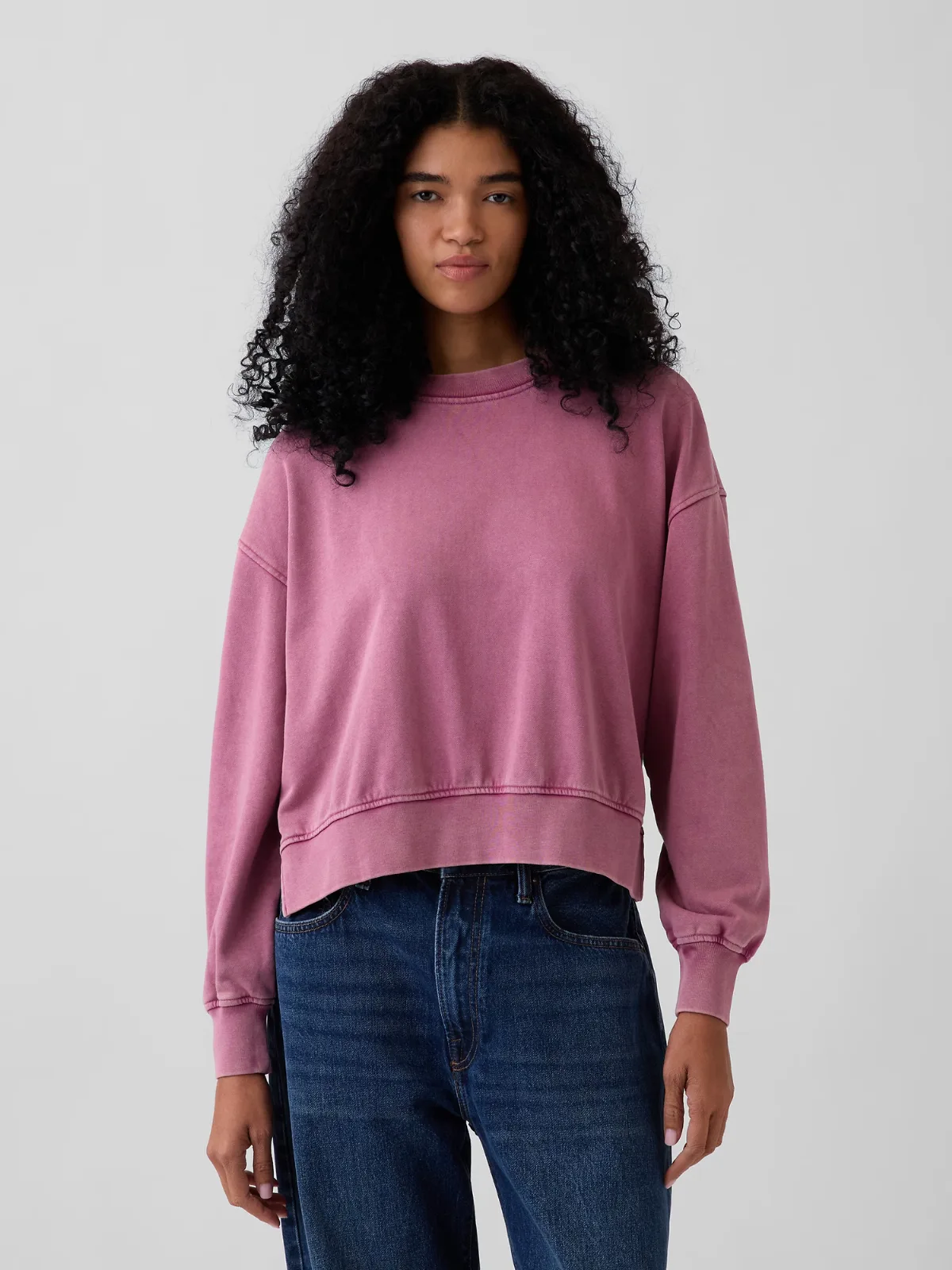 VintageSoft Terry Oversized Wedge Side-Slit Sweatshirt by Gap