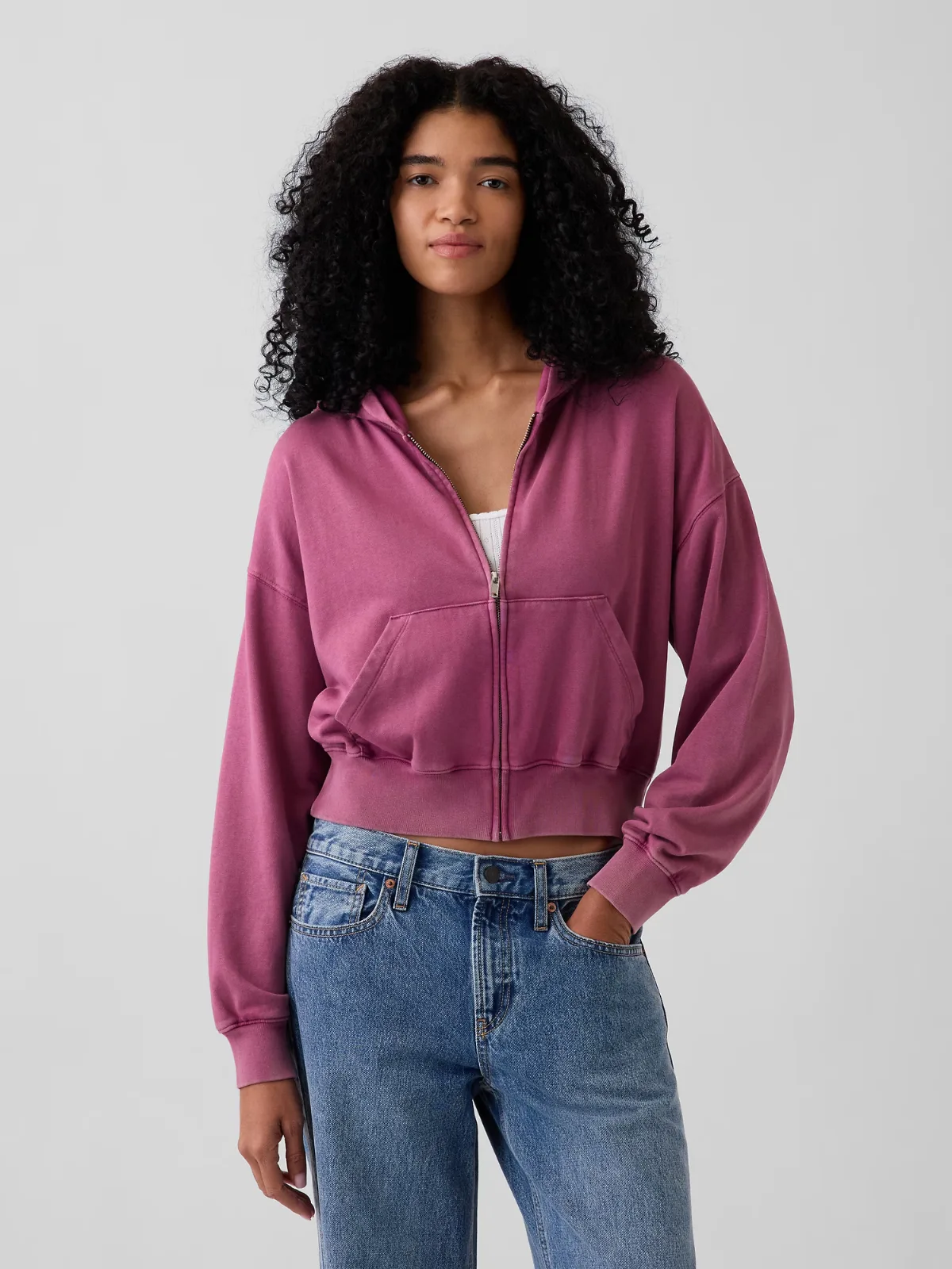 VintageSoft Terry Oversized Wedge Zip Hoodie by Gap