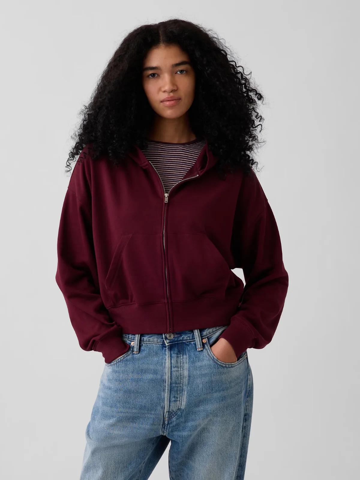 VintageSoft Terry Oversized Wedge Zip Hoodie by Gap