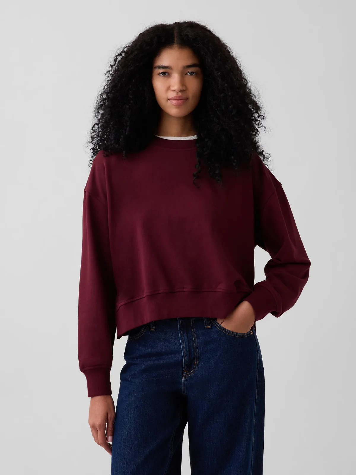 VintageSoft Terry Oversized Wedge Side-Slit Sweatshirt by Gap