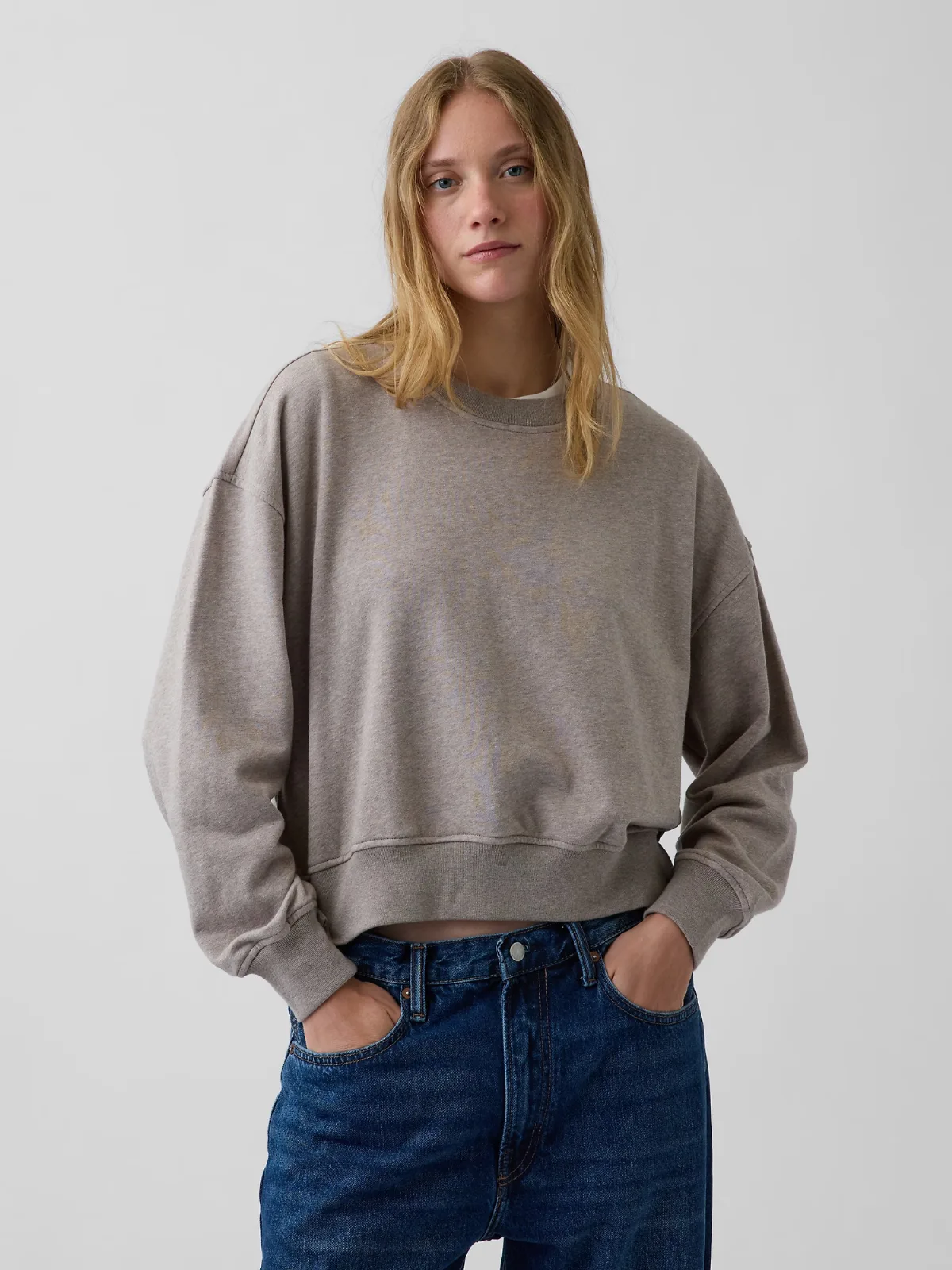 VintageSoft Terry Oversized Wedge Side-Slit Sweatshirt by Gap