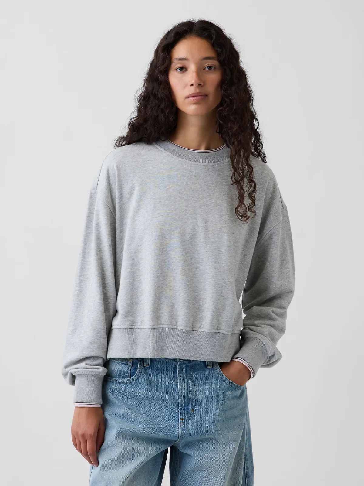VintageSoft Terry Oversized Wedge Side-Slit Sweatshirt by Gap