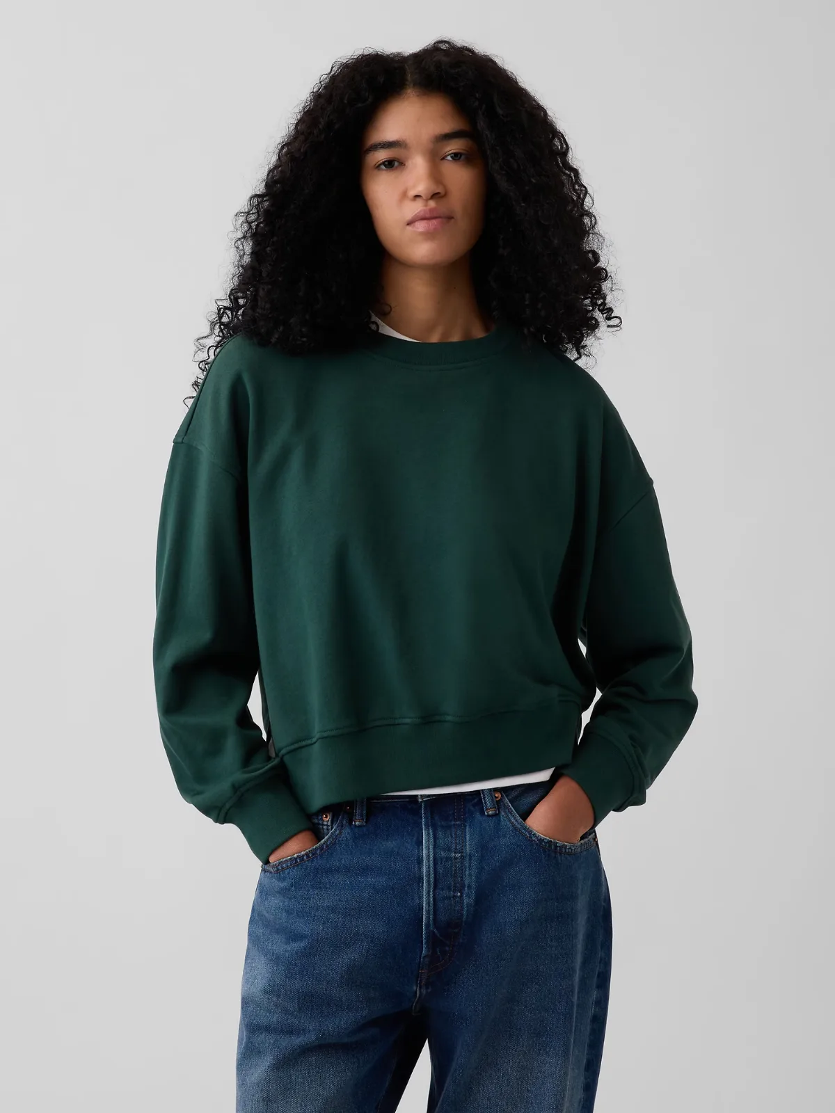 VintageSoft Terry Oversized Wedge Side-Slit Sweatshirt by Gap