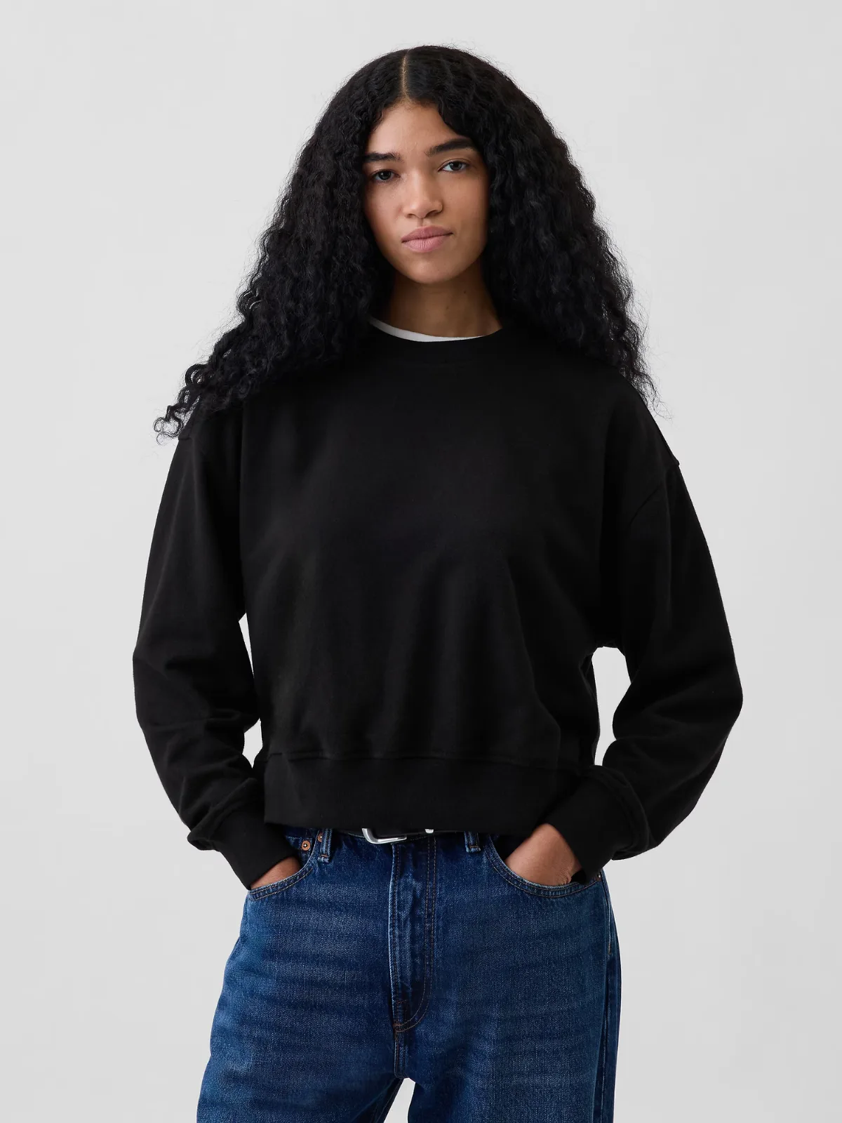 VintageSoft Terry Oversized Wedge Side-Slit Sweatshirt by Gap