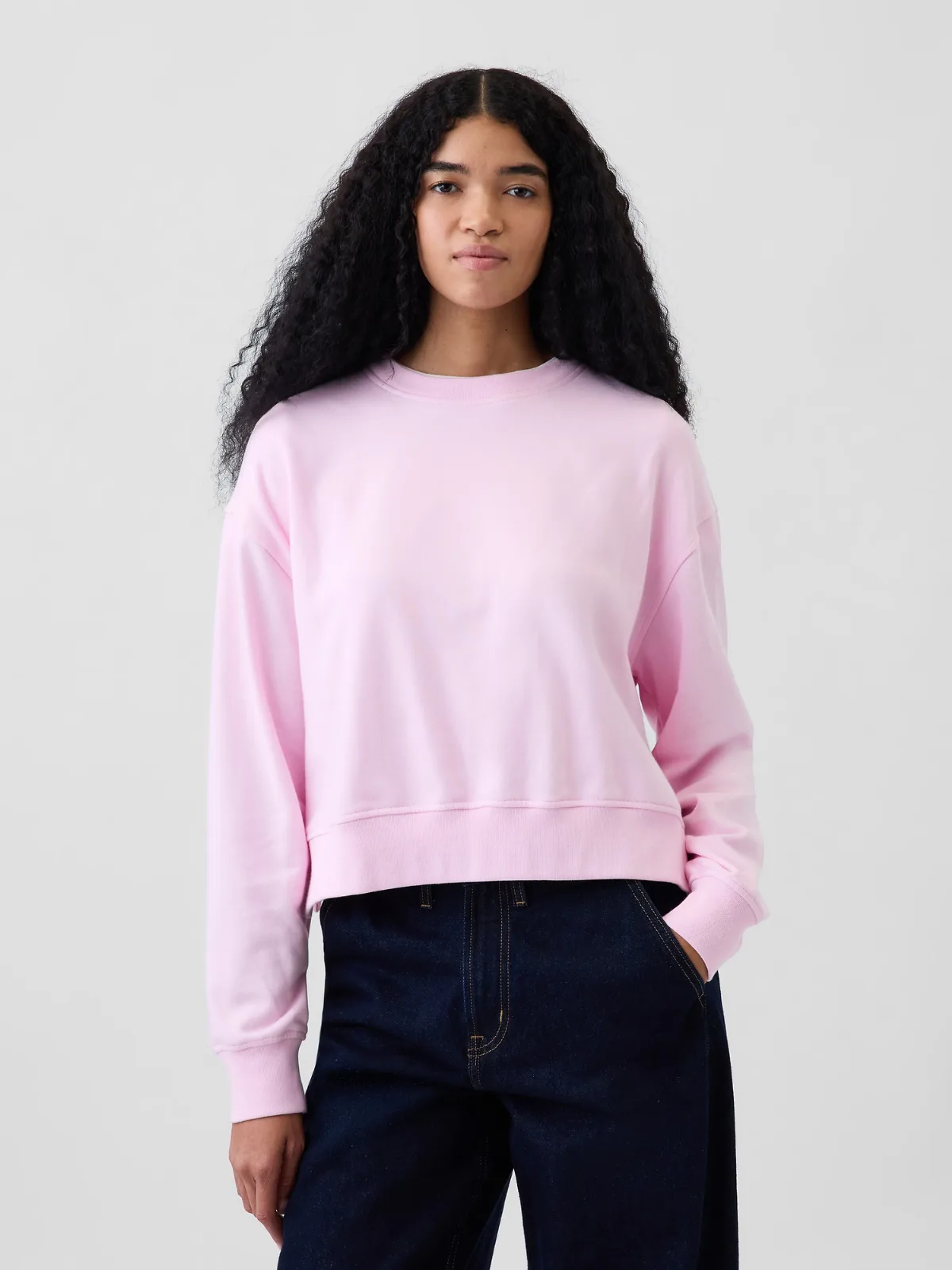 VintageSoft Terry Oversized Wedge Side-Slit Sweatshirt by Gap