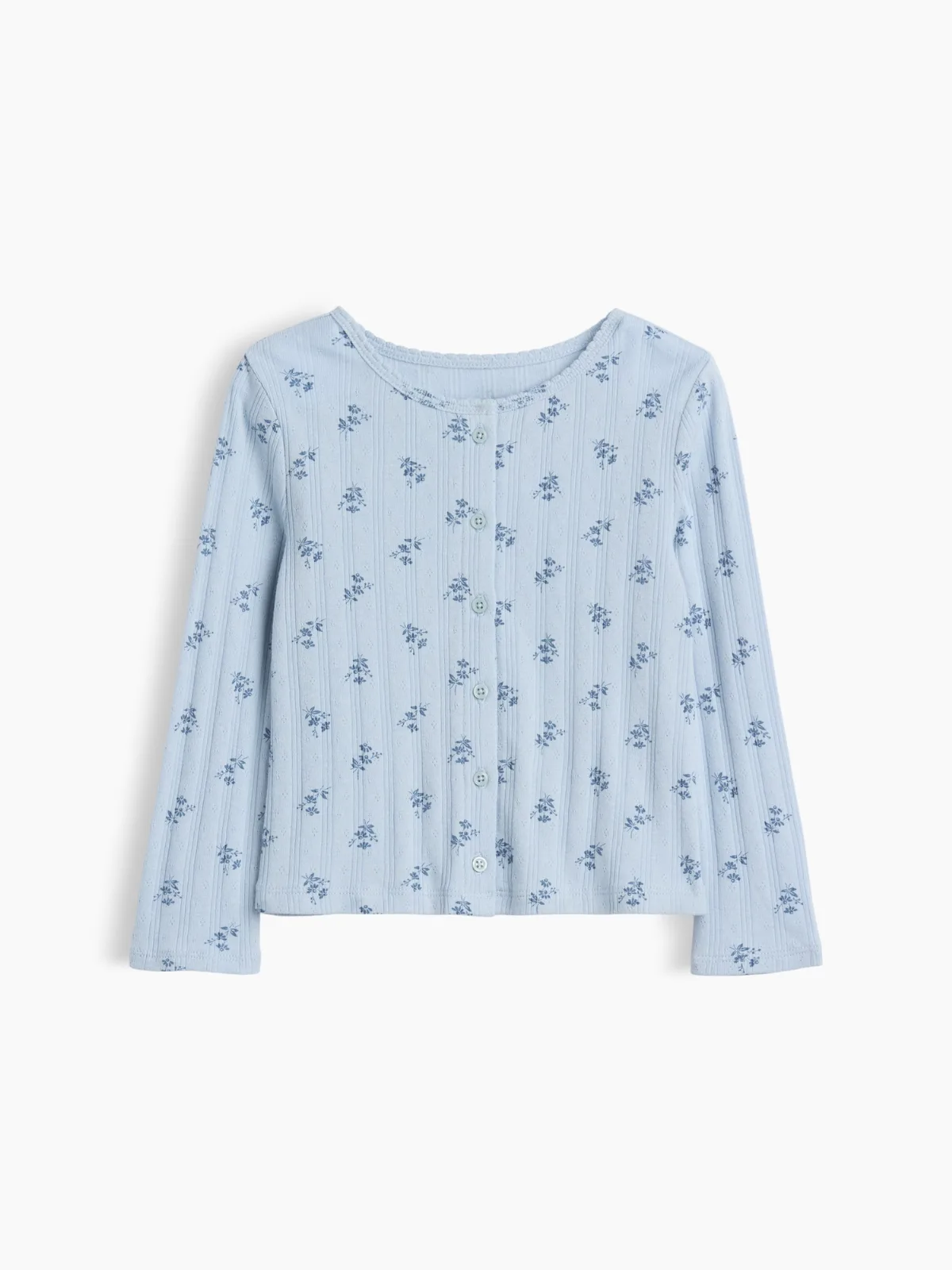 Pointelle Rib Floral Cardigan by Gap