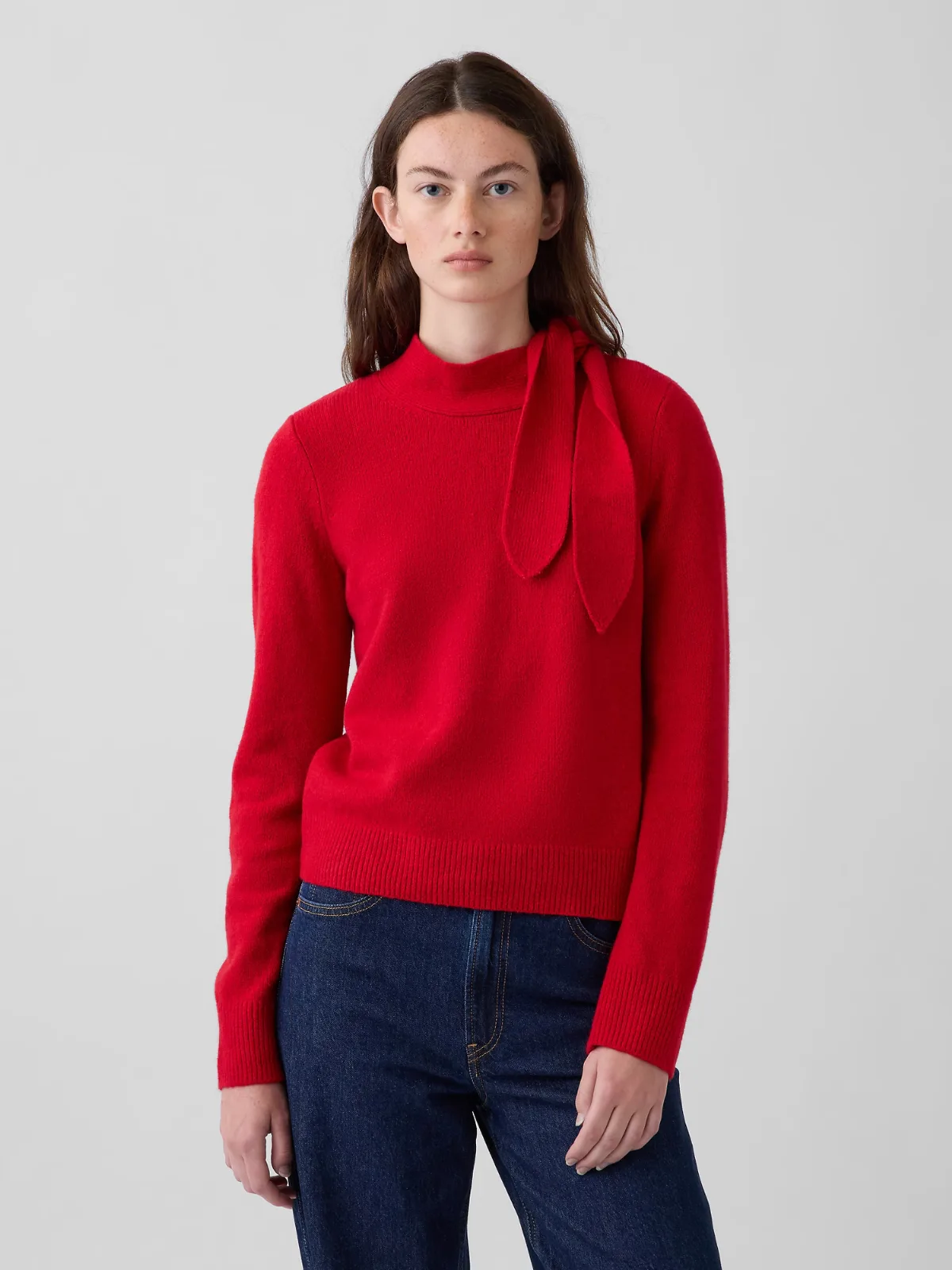 CashSoft Tie-Neck Sweater by Gap