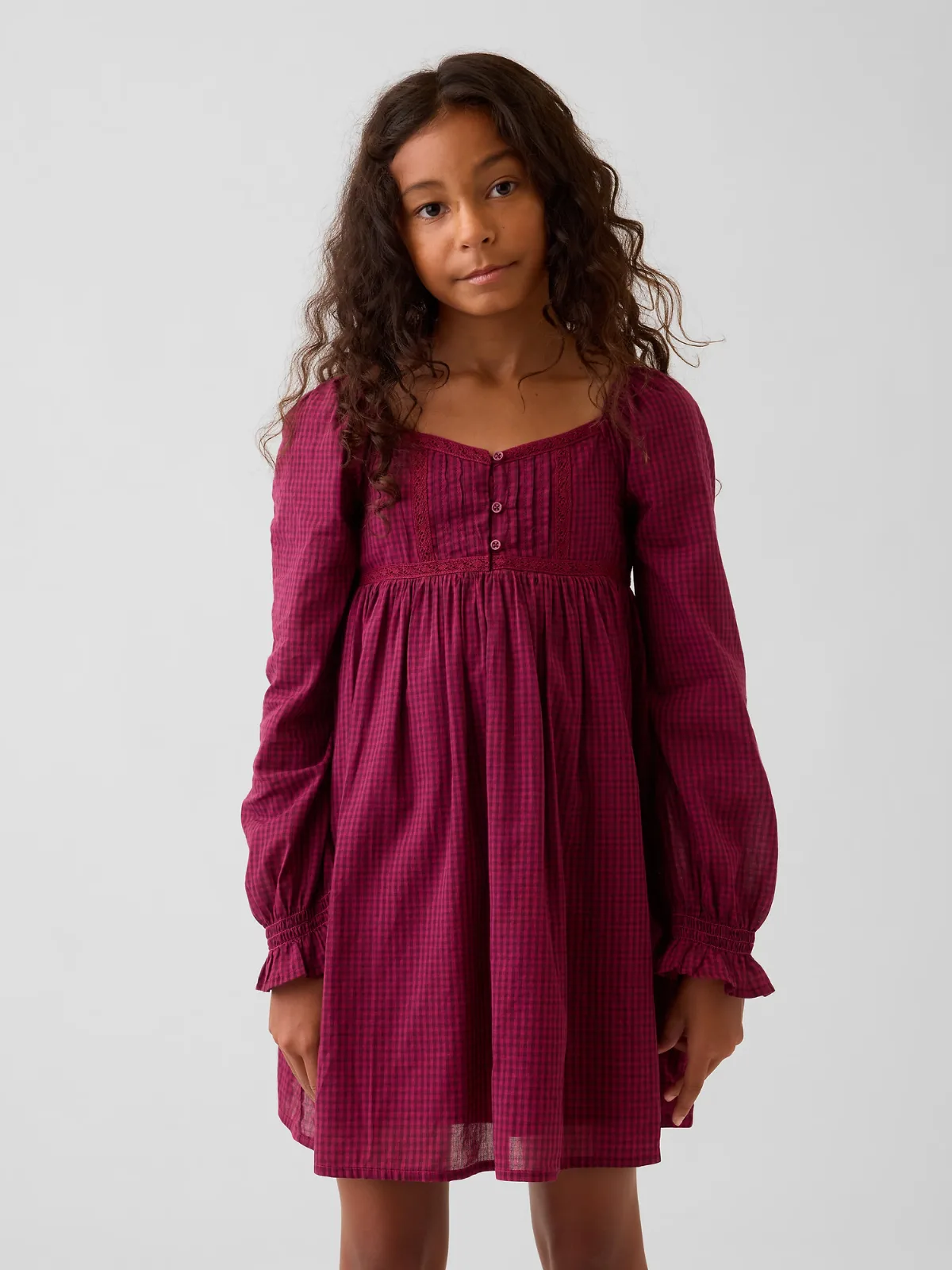 Puff-Sleeve Empire-Waist Dress by Gap