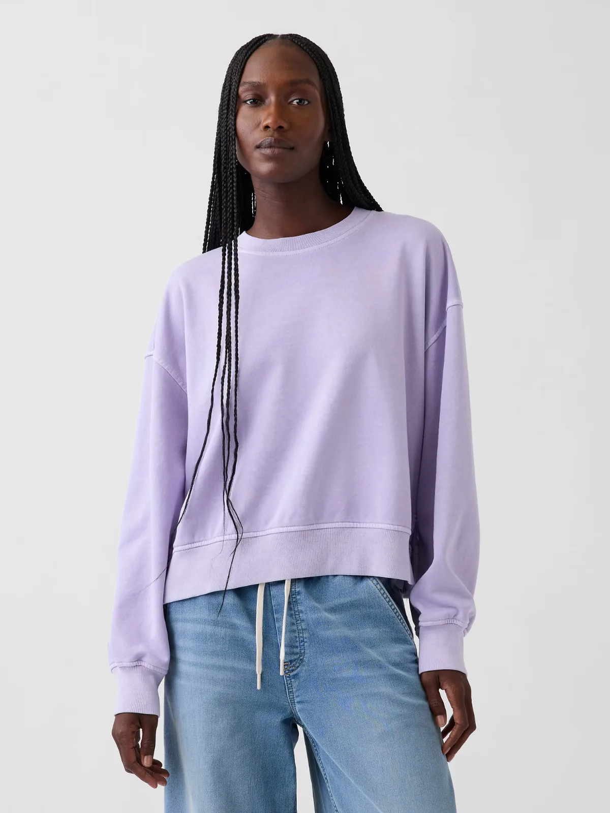 VintageSoft Terry Oversized Wedge Side-Slit Sweatshirt by Gap