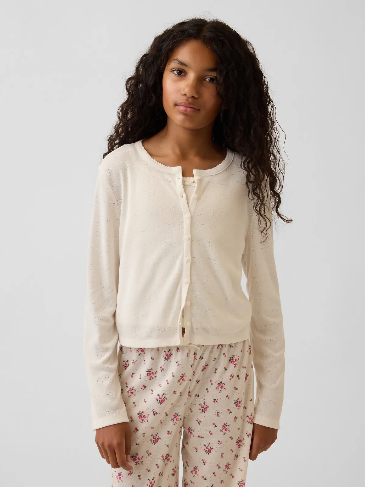 Recycled Pointelle PJ Cardigan by Gap