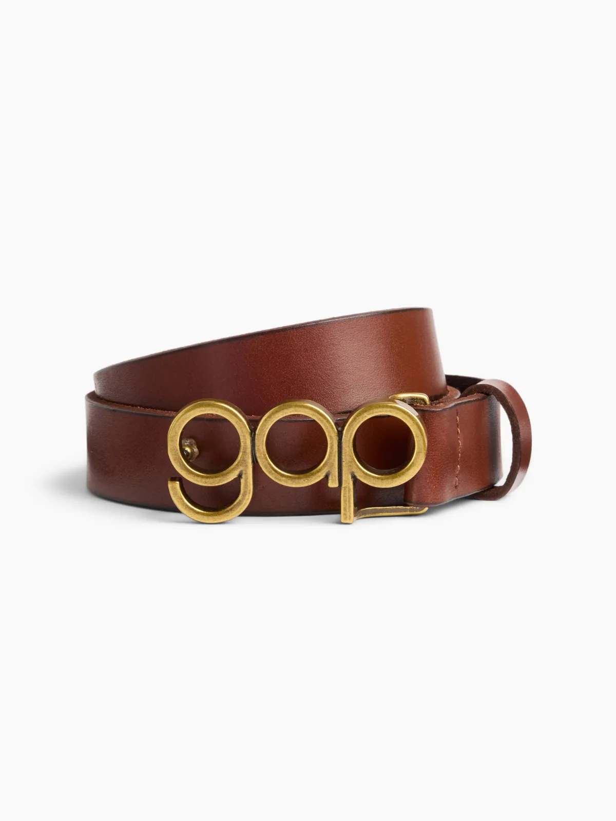 100% Leather Bubble Logo Belt by Gap