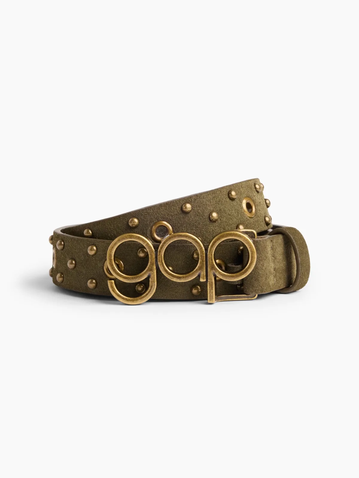 Suede Studded Logo Belt by Gap