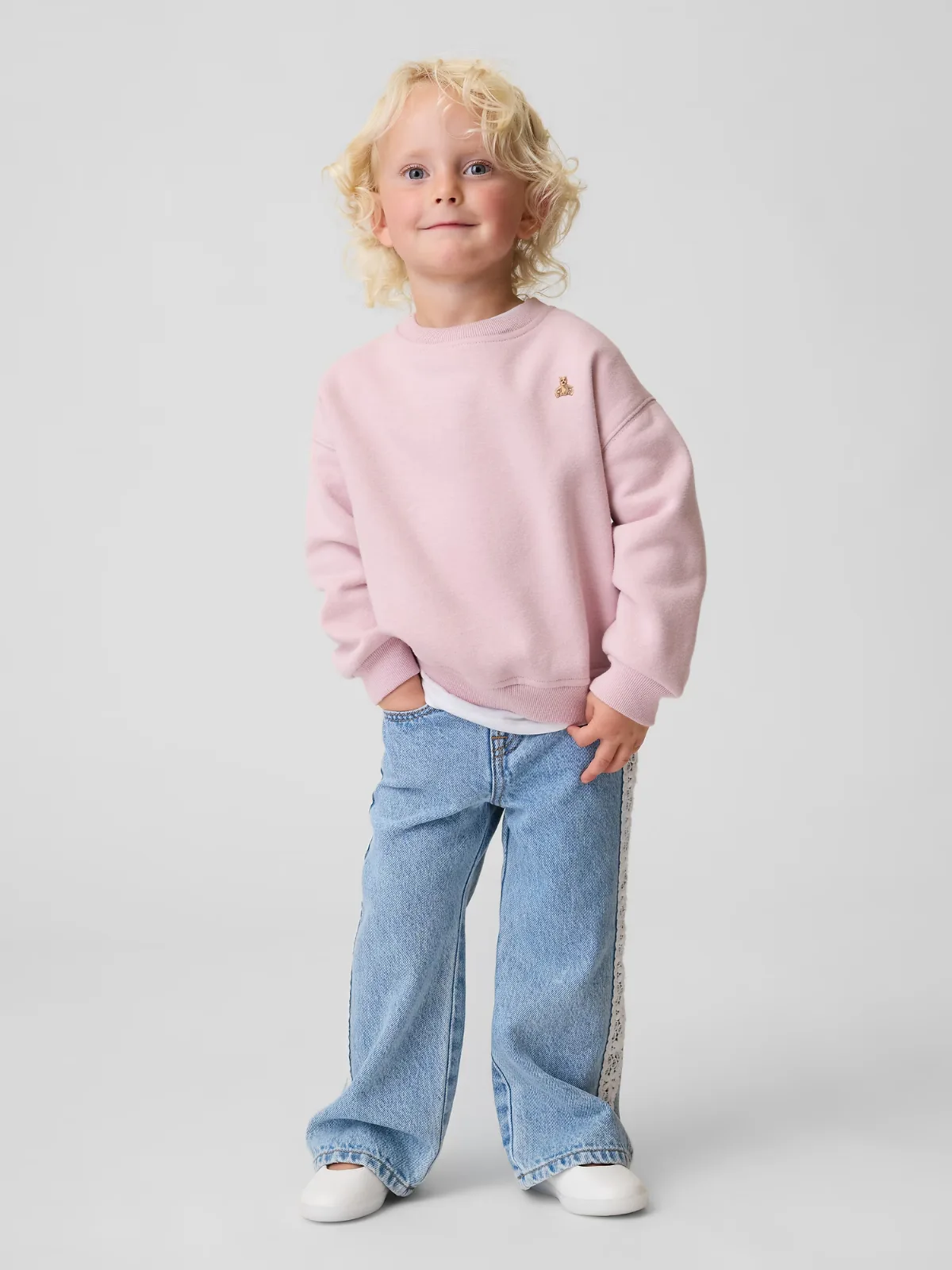 Lace-Trim Stride Jeans by Gap