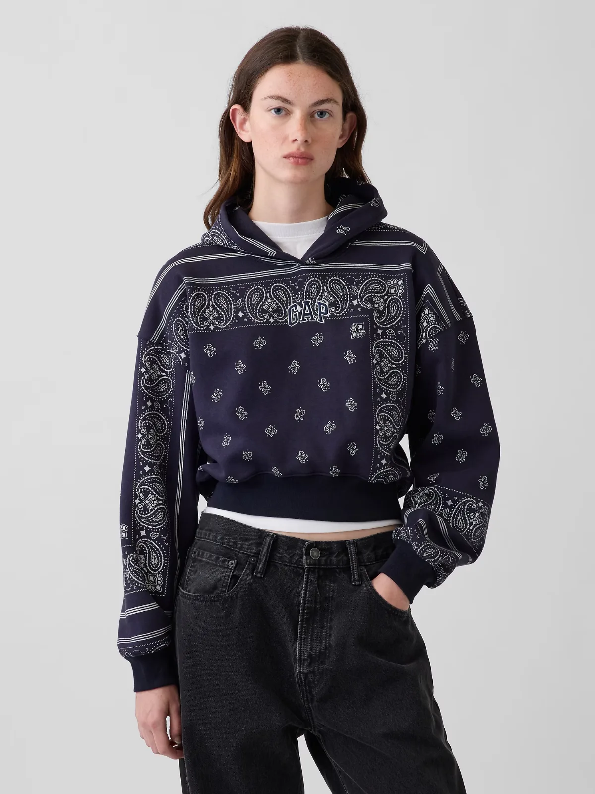 VintageSoft Oversized Crop Hoodie by Gap
