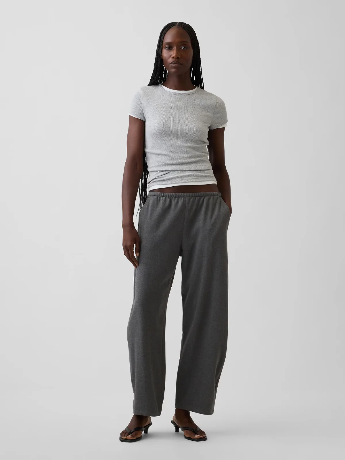 Mid Rise Easy Barrel Ankle Pants by Gap