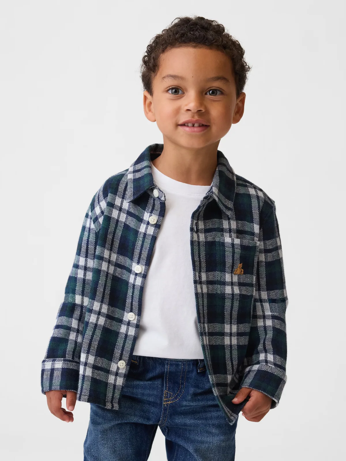Knit Jersey Plaid Shirt by Gap