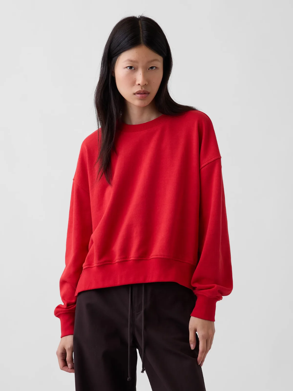 VintageSoft Terry Oversized Wedge Side-Slit Sweatshirt by Gap