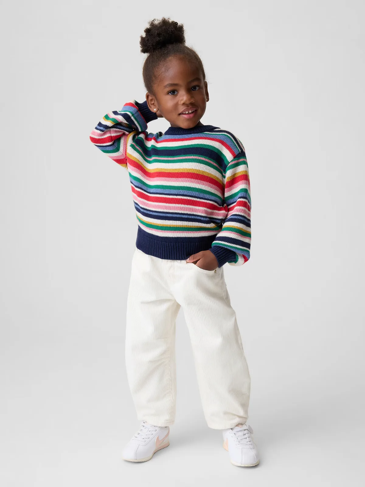 Corduroy Eyelet-Hem Horseshoe Pants by Gap