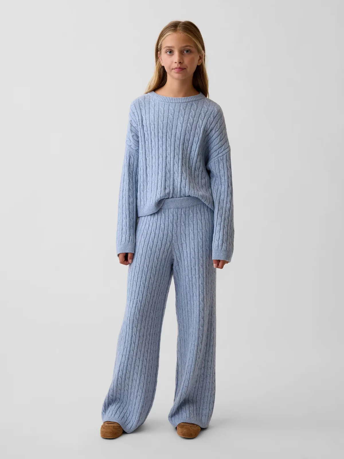 CashSoft Cable-Knit Wide-Leg Sweater Pants by Gap