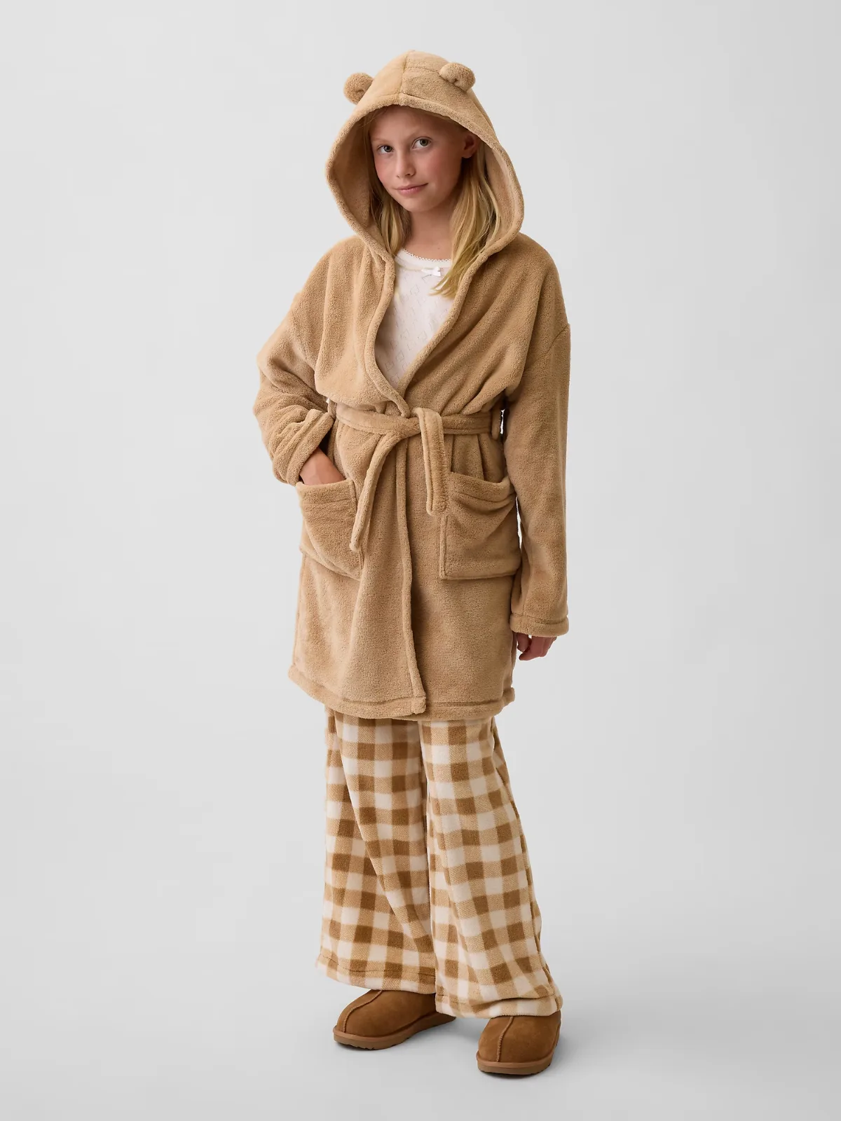 Recycled Sherpa Brannan Bear Hooded Robe by Gap
