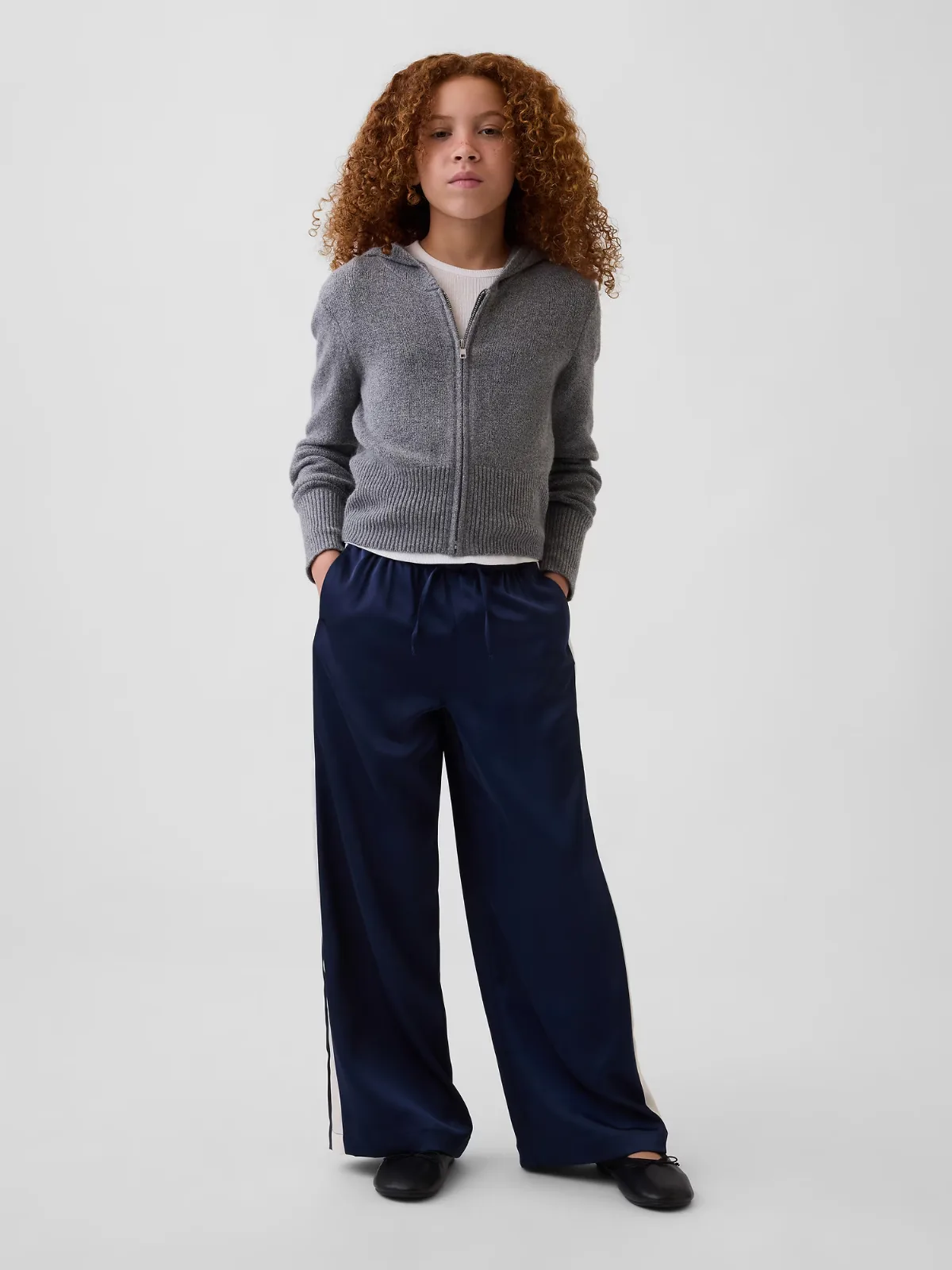Satin Easy Wide-Leg Pants by Gap