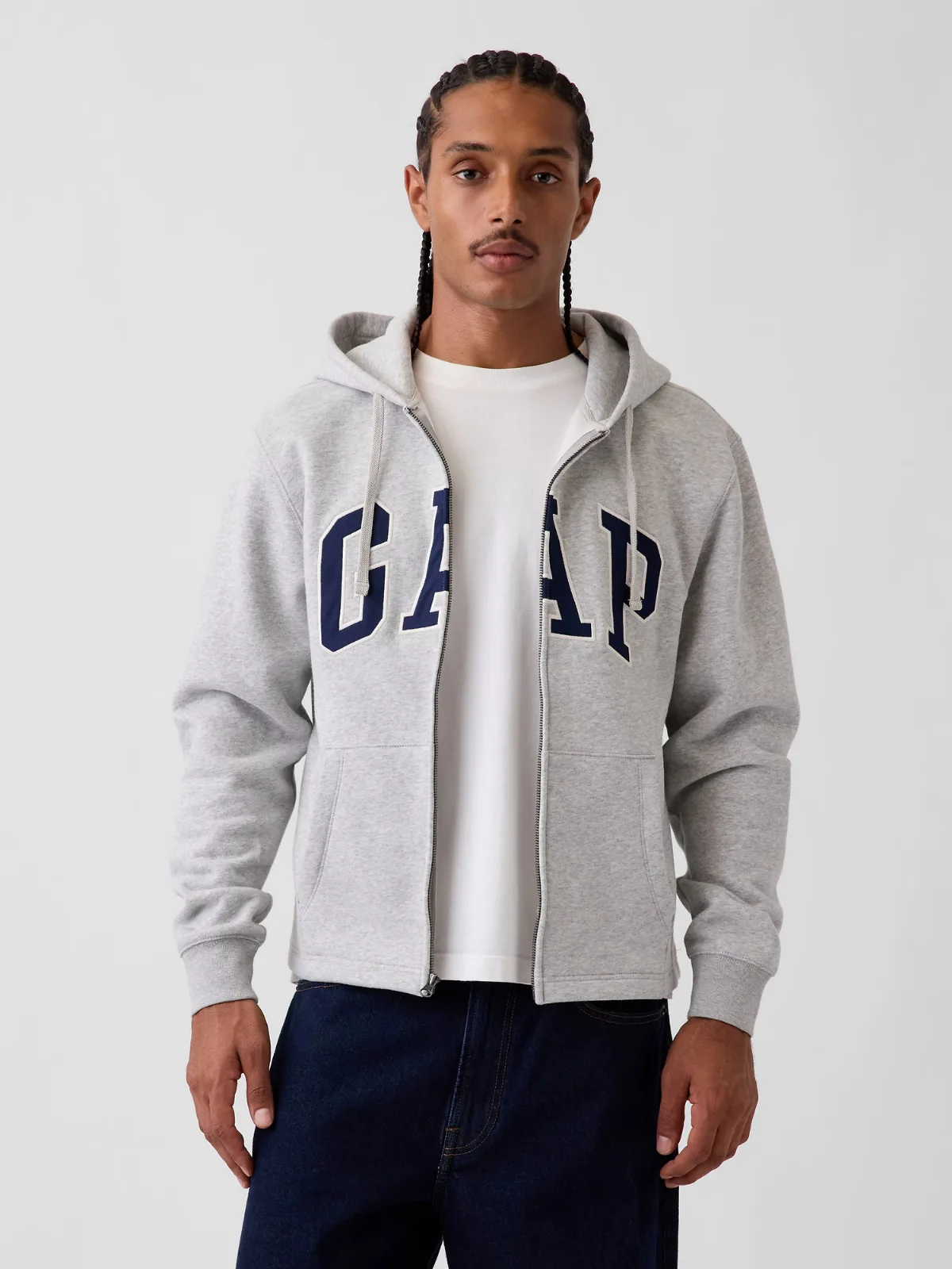 VintageSoft Relaxed Zip Logo Hoodie by Gap