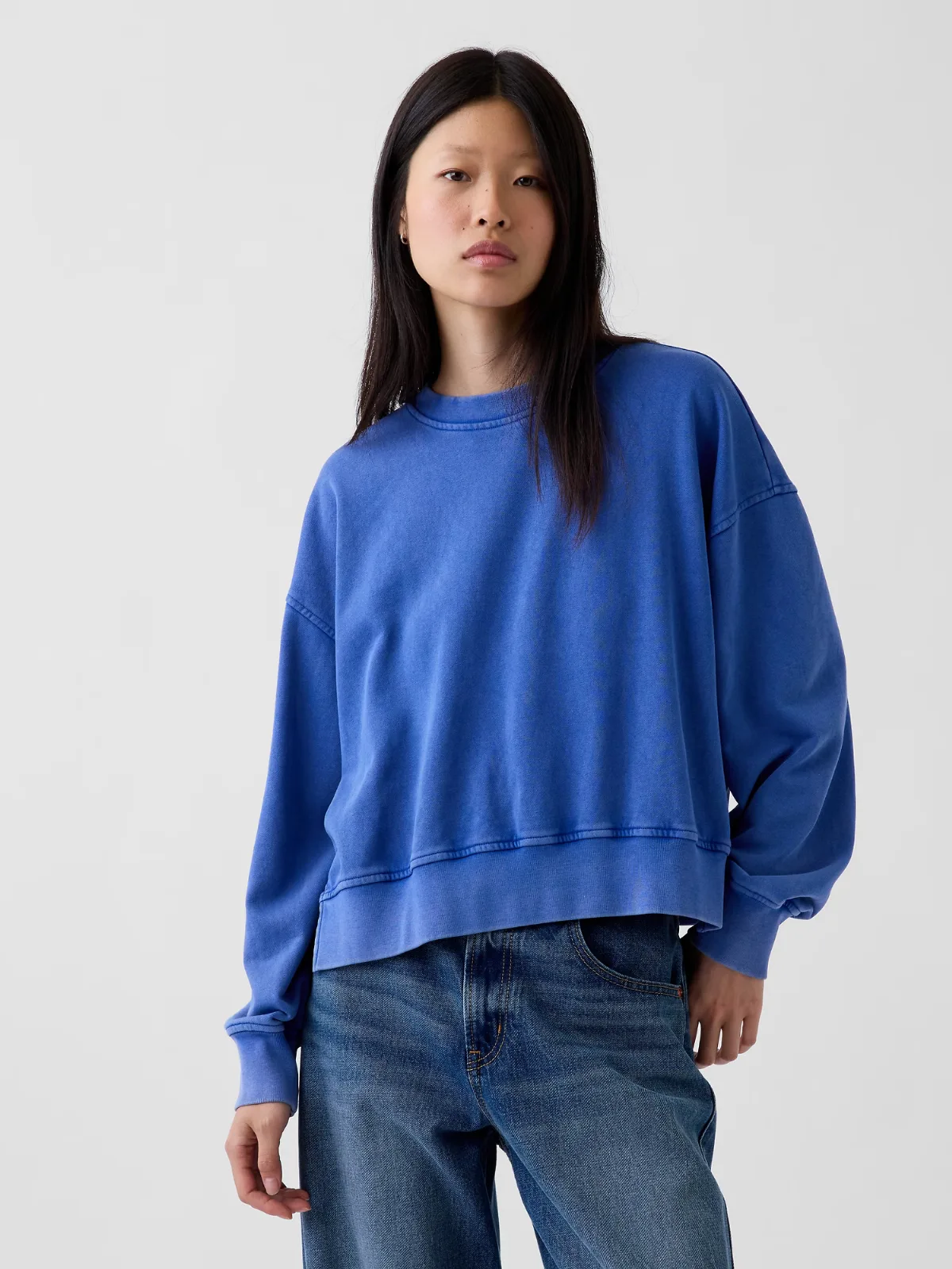 VintageSoft Terry Oversized Wedge Side-Slit Sweatshirt by Gap