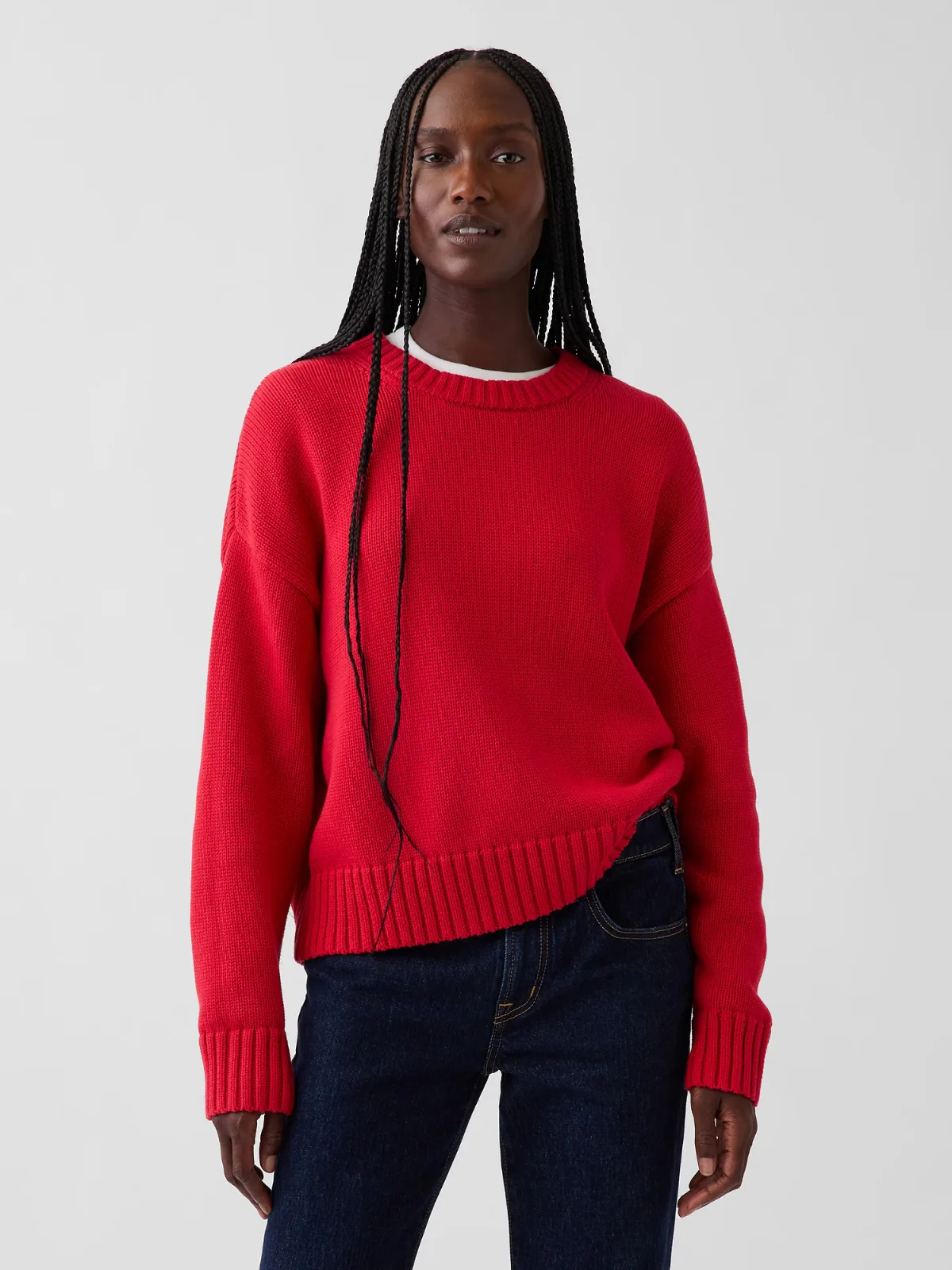 100% Cotton Oversized Crop Sweater by Gap