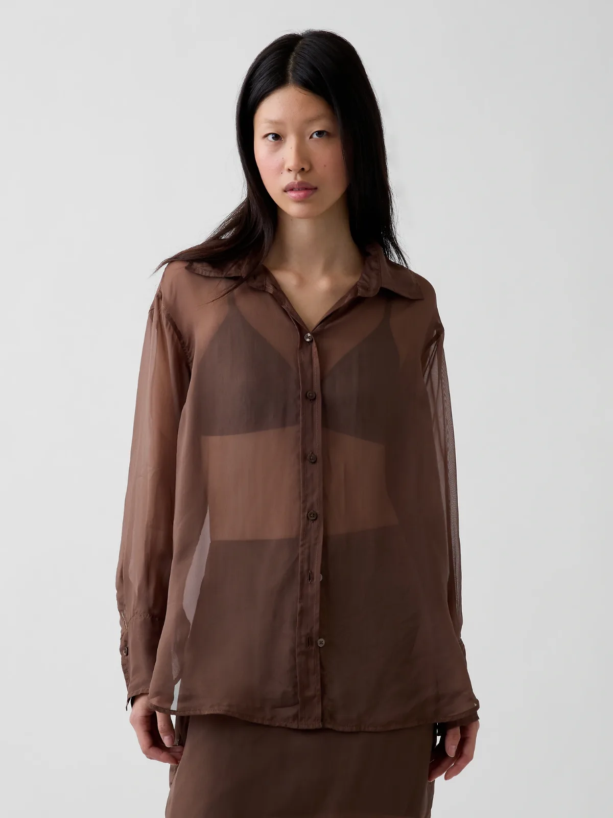 Sheer Organza Big Shirt by Gap