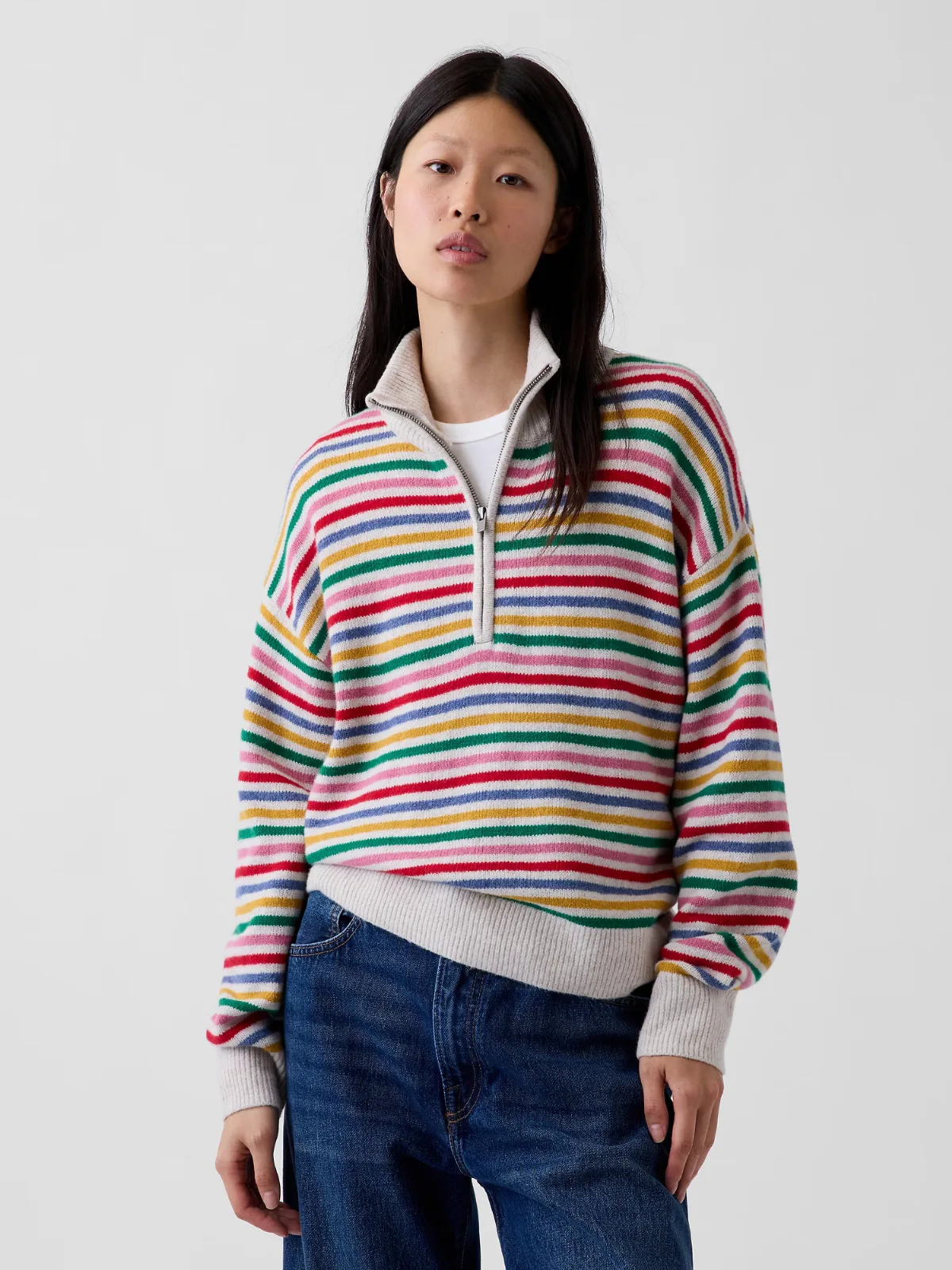CashSoft Oversized Half-Zip Pullover Sweater by Gap