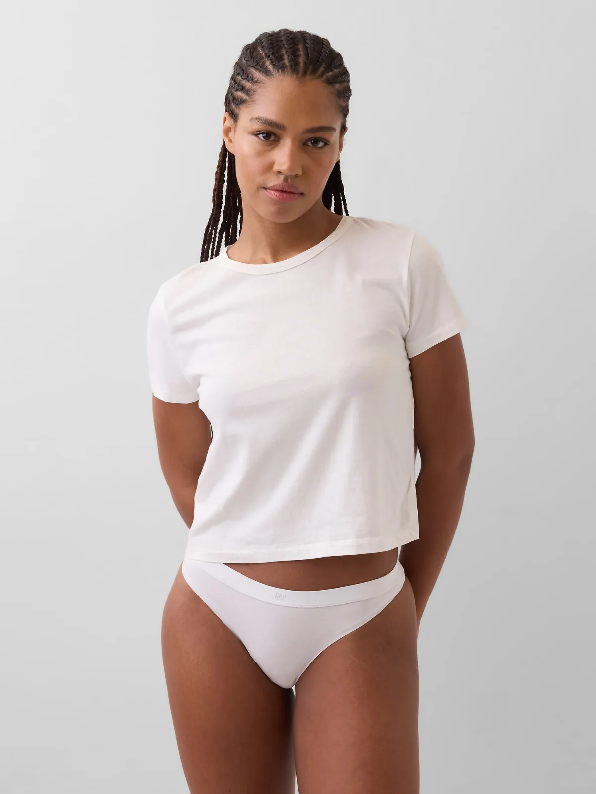 Organic Stretch Cotton Logo Thong by Gap