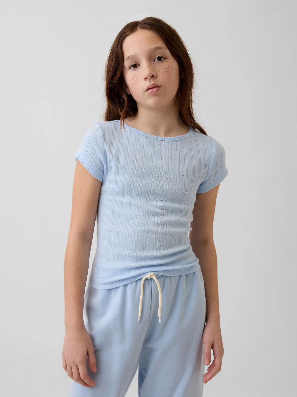 Pointelle Rib Fitted T-Shirt by Gap