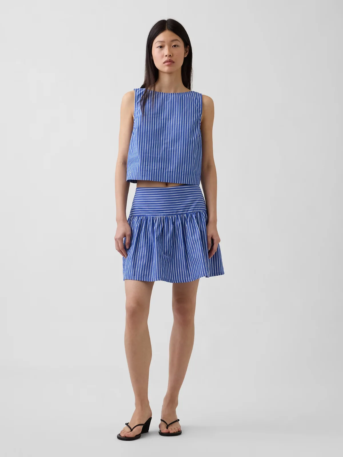 Poplin Drop-Waist Mini Skort by Gap