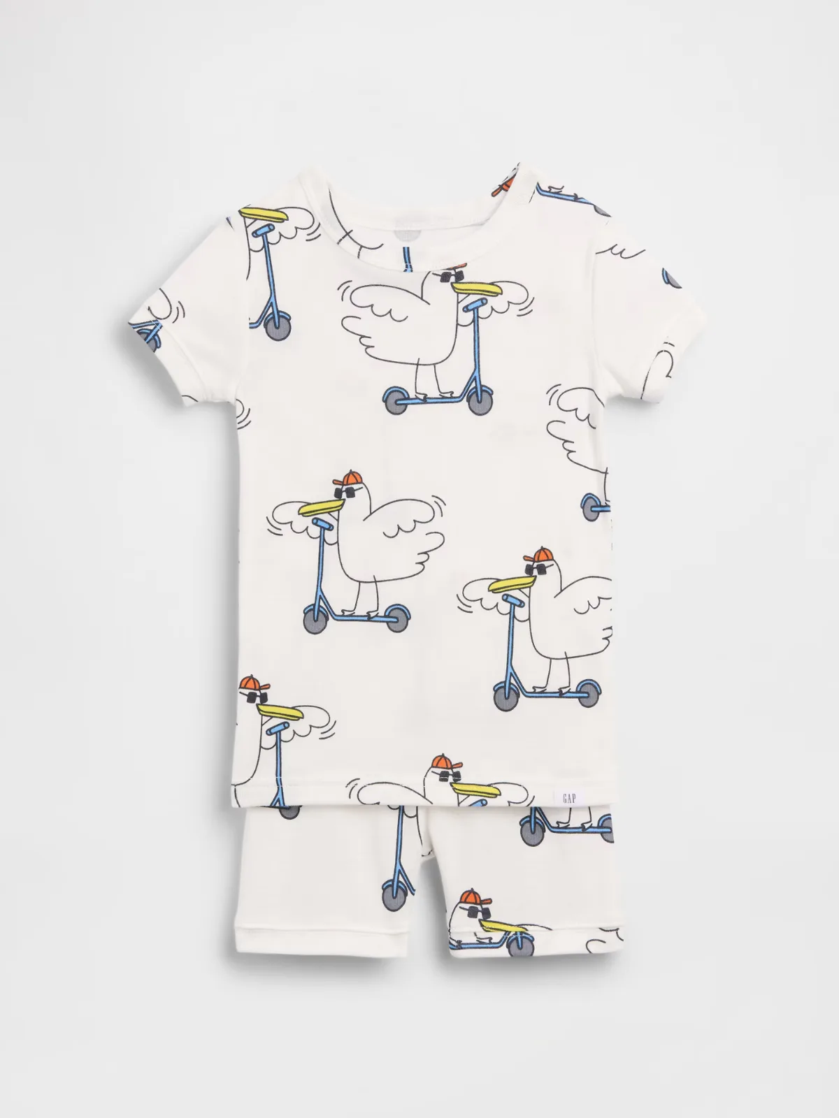 Organic Brushed Cotton Scooter Seagull PJ Short Set by Gap