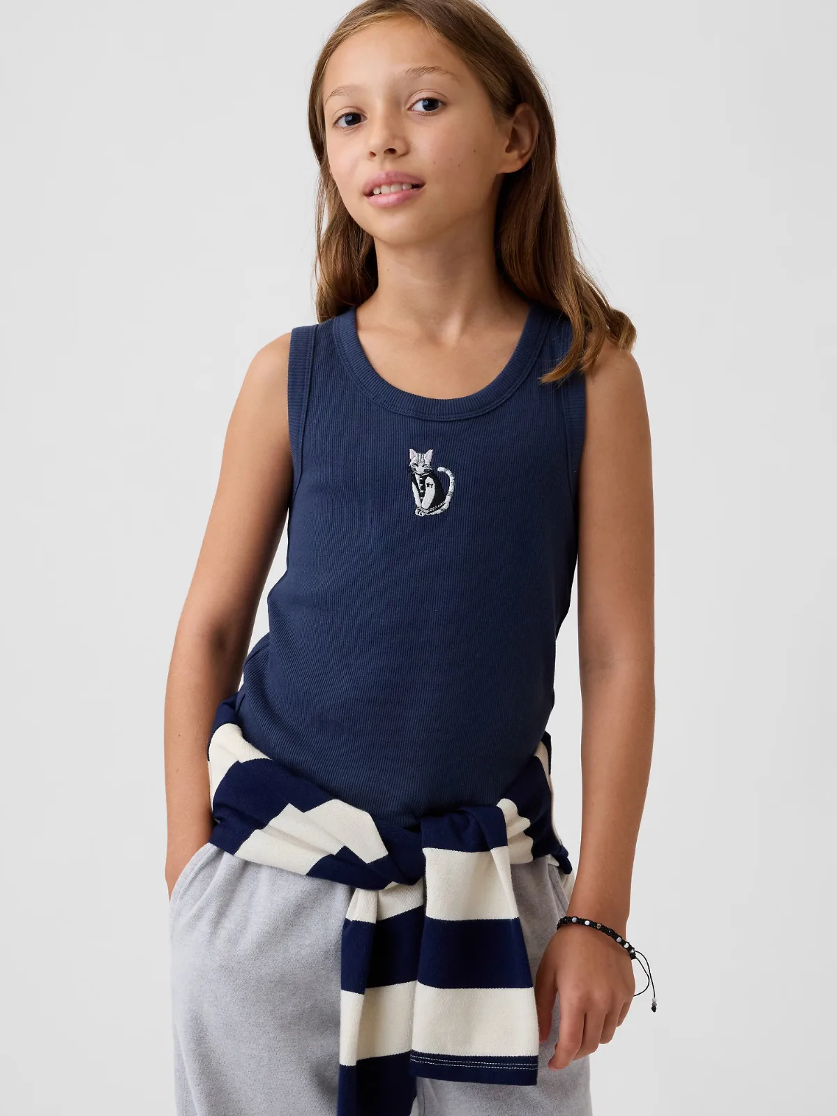 Rib Embroidered Graphic Tank Top by Gap