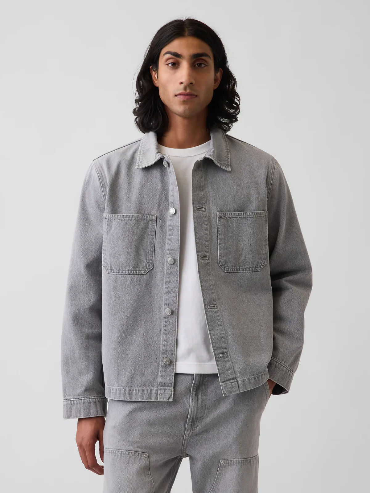 Denim Relaxed Utility Shirt Jacket by Gap