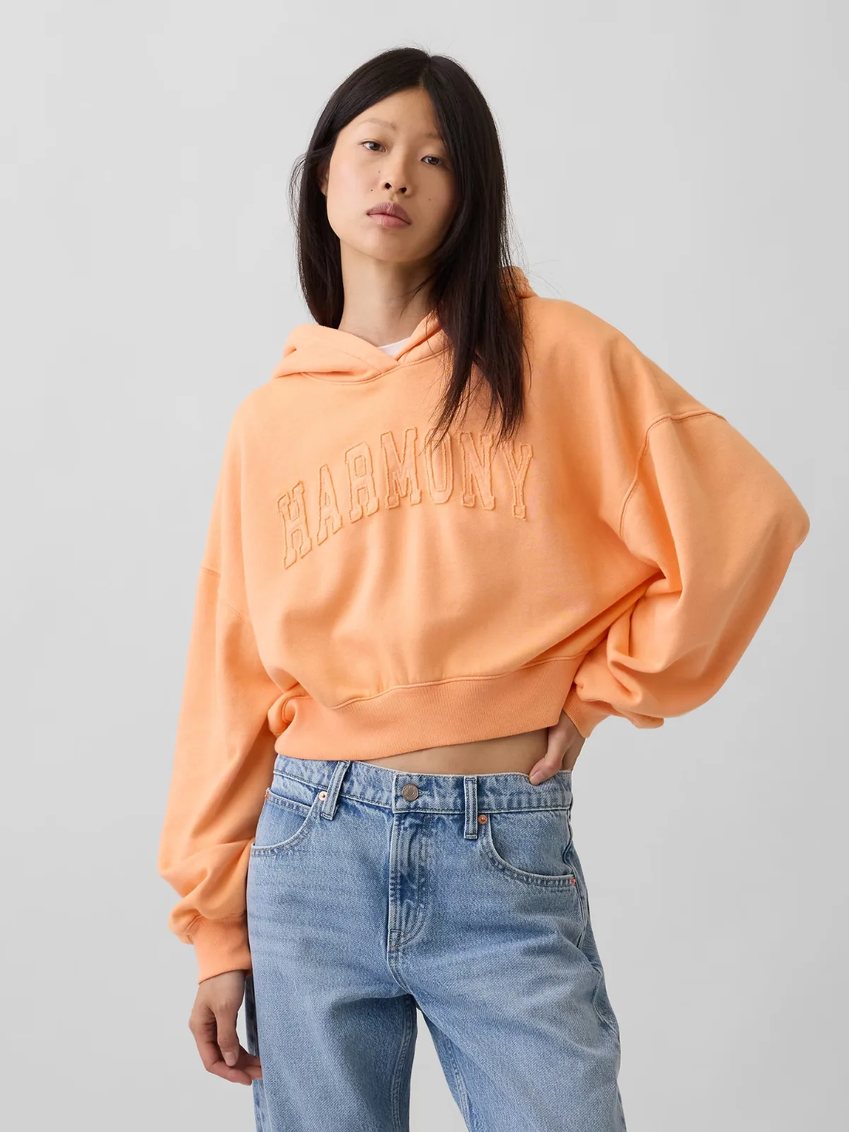 VintageSoft Logo Crop Hoodie by Gap