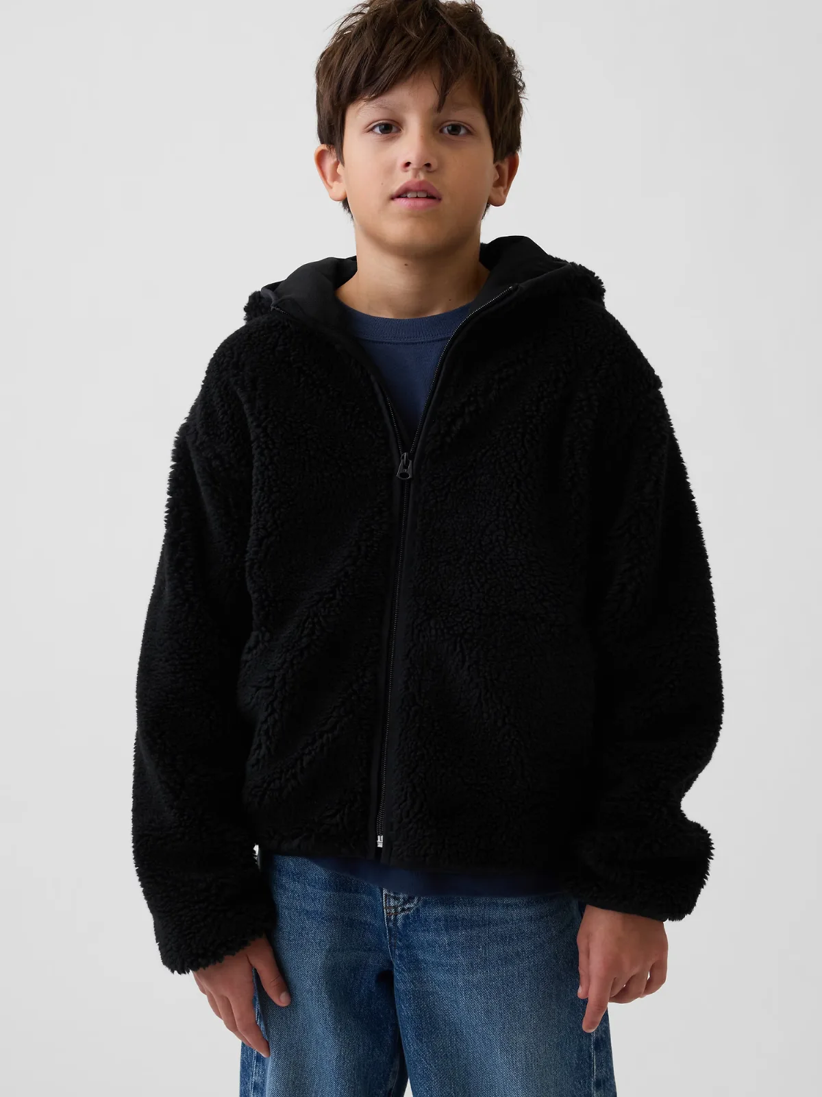 Sherpa Hooded Zip Jacket by Gap