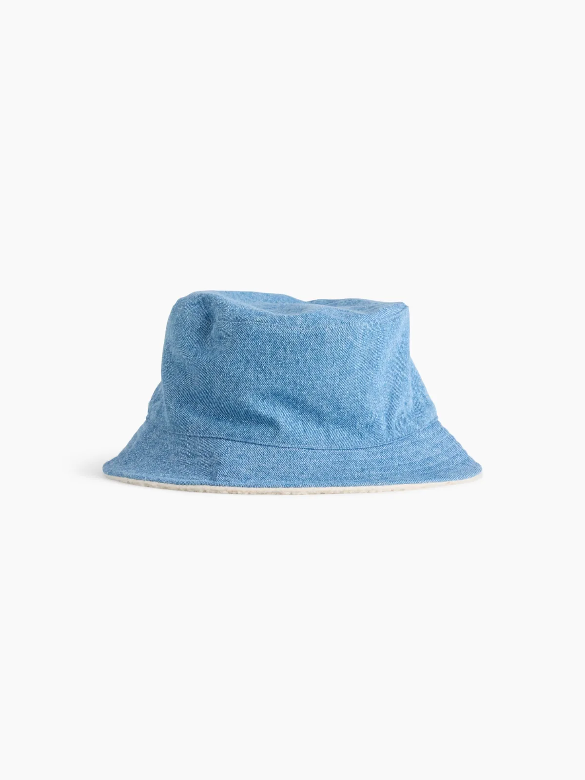Sherpa-Lined Denim Bucket Hat by Gap
