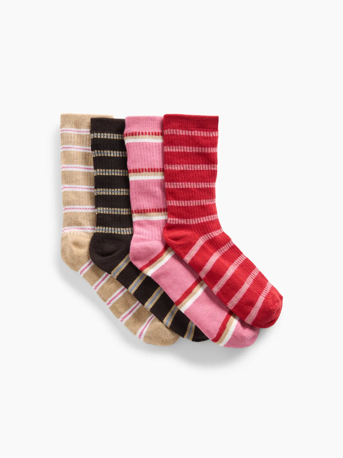 Stripe Rib Crew Socks (4-Pack) by Gap