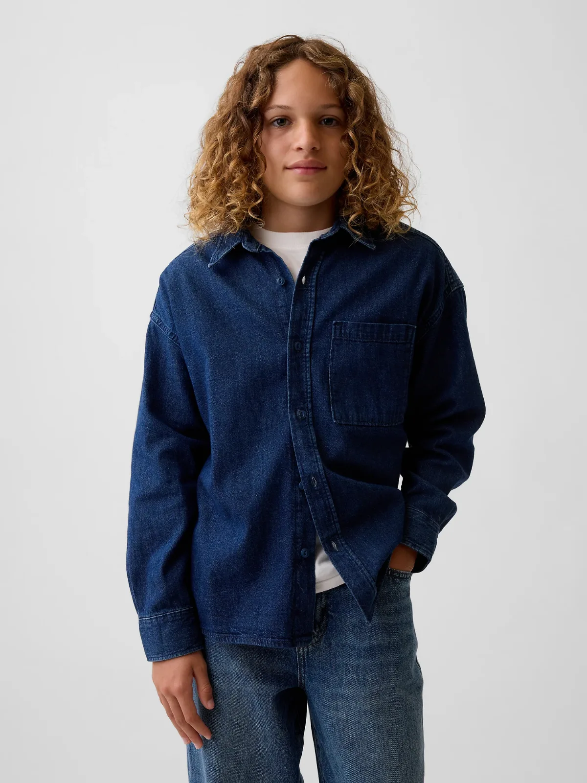 Denim Relaxed Shirt by Gap