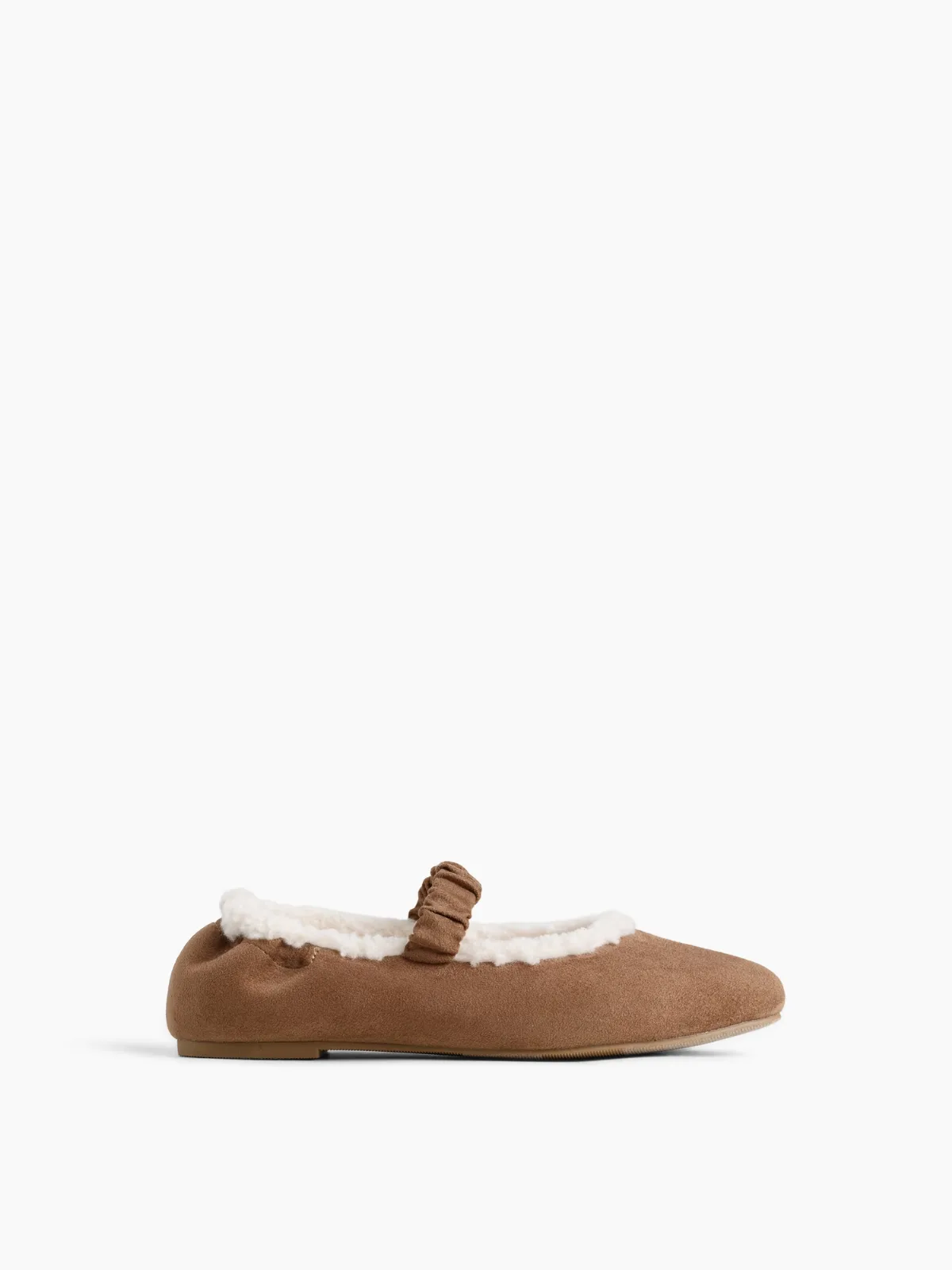 Sherpa-Lined Vegan Suede Ballet Flats by Gap