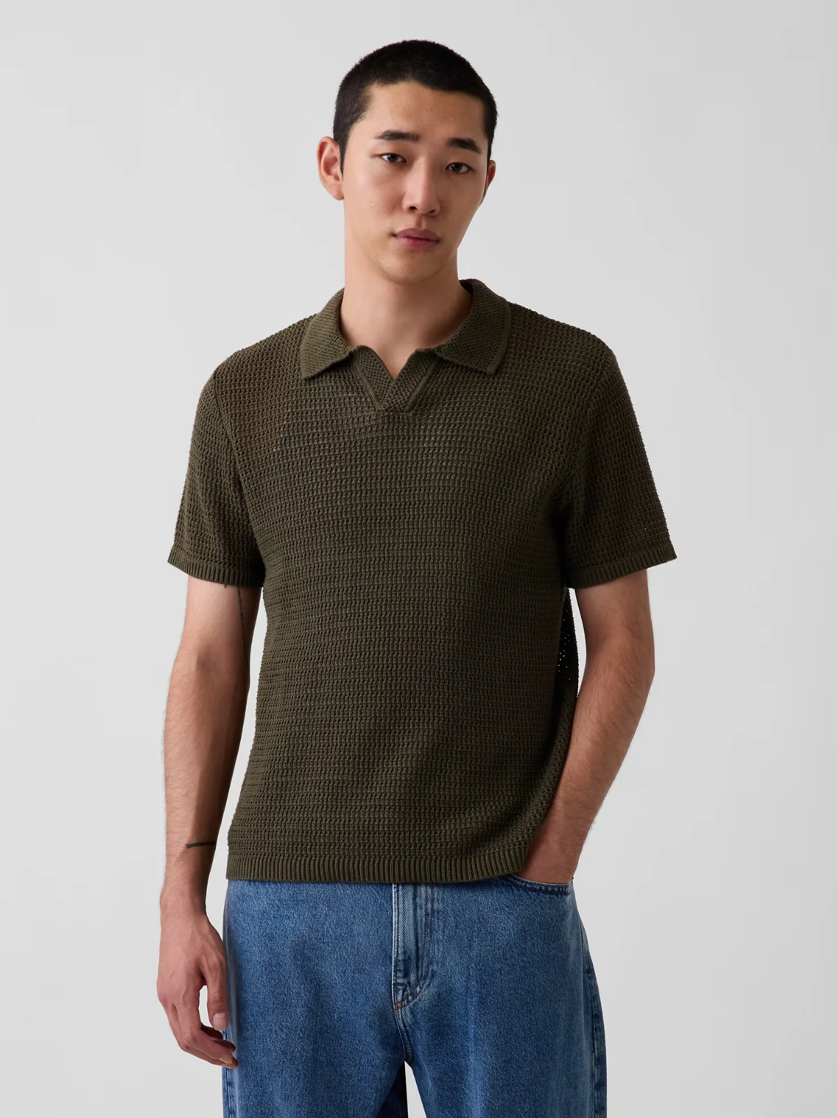 Mesh Polo Shirt Sweater Shirt by Gap
