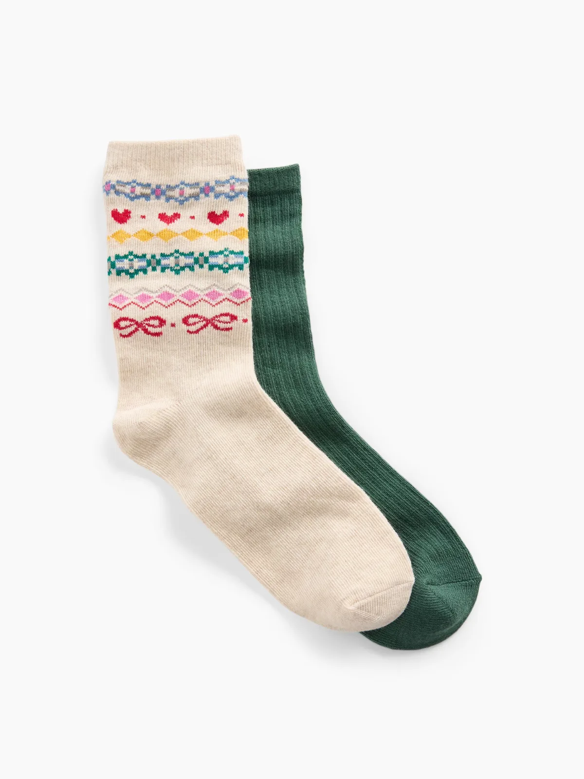 Fair Isle & Rib Crew Socks (2-Pack) by Gap