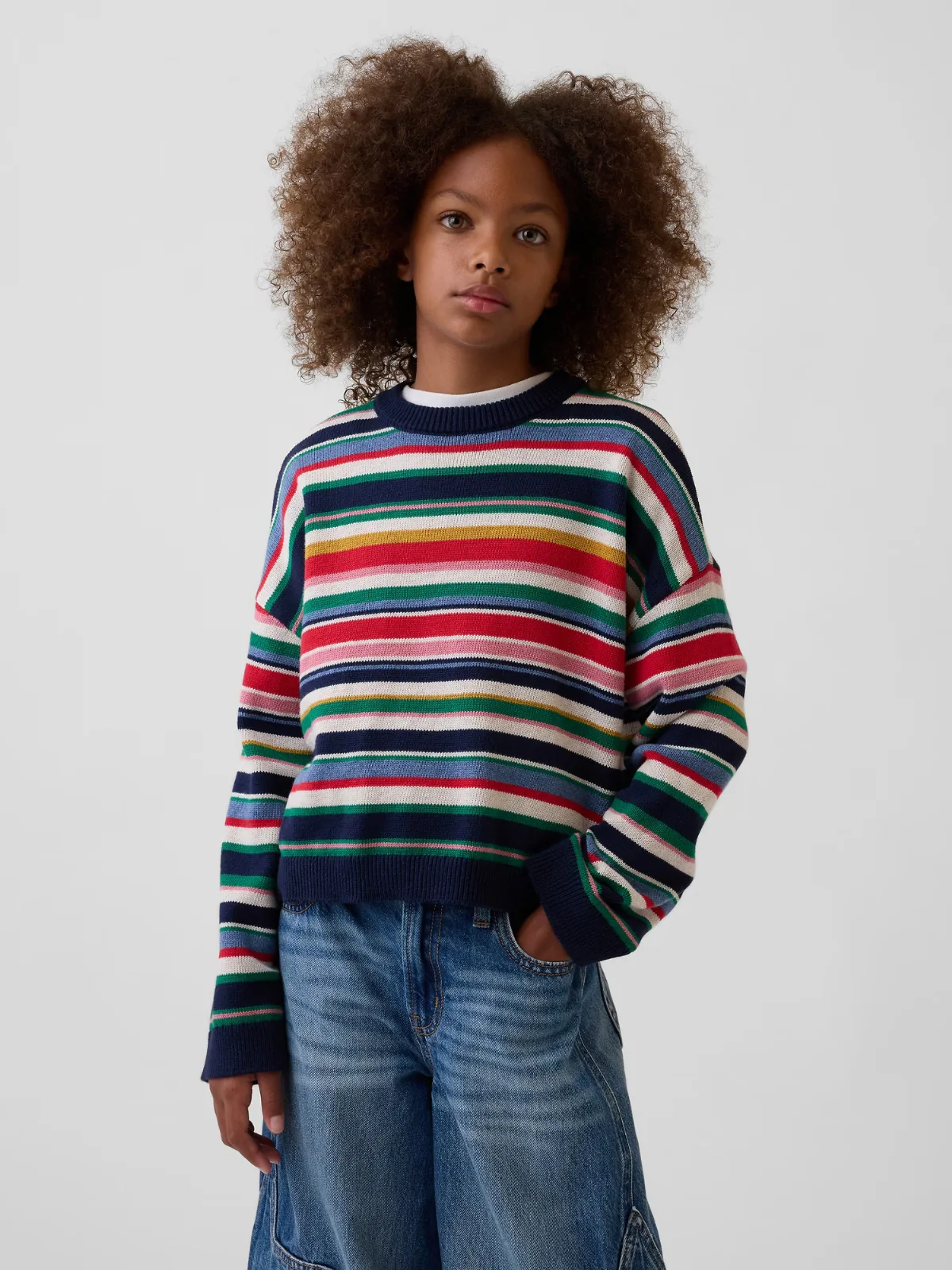 100% Cotton Oversized Crew Sweater by Gap