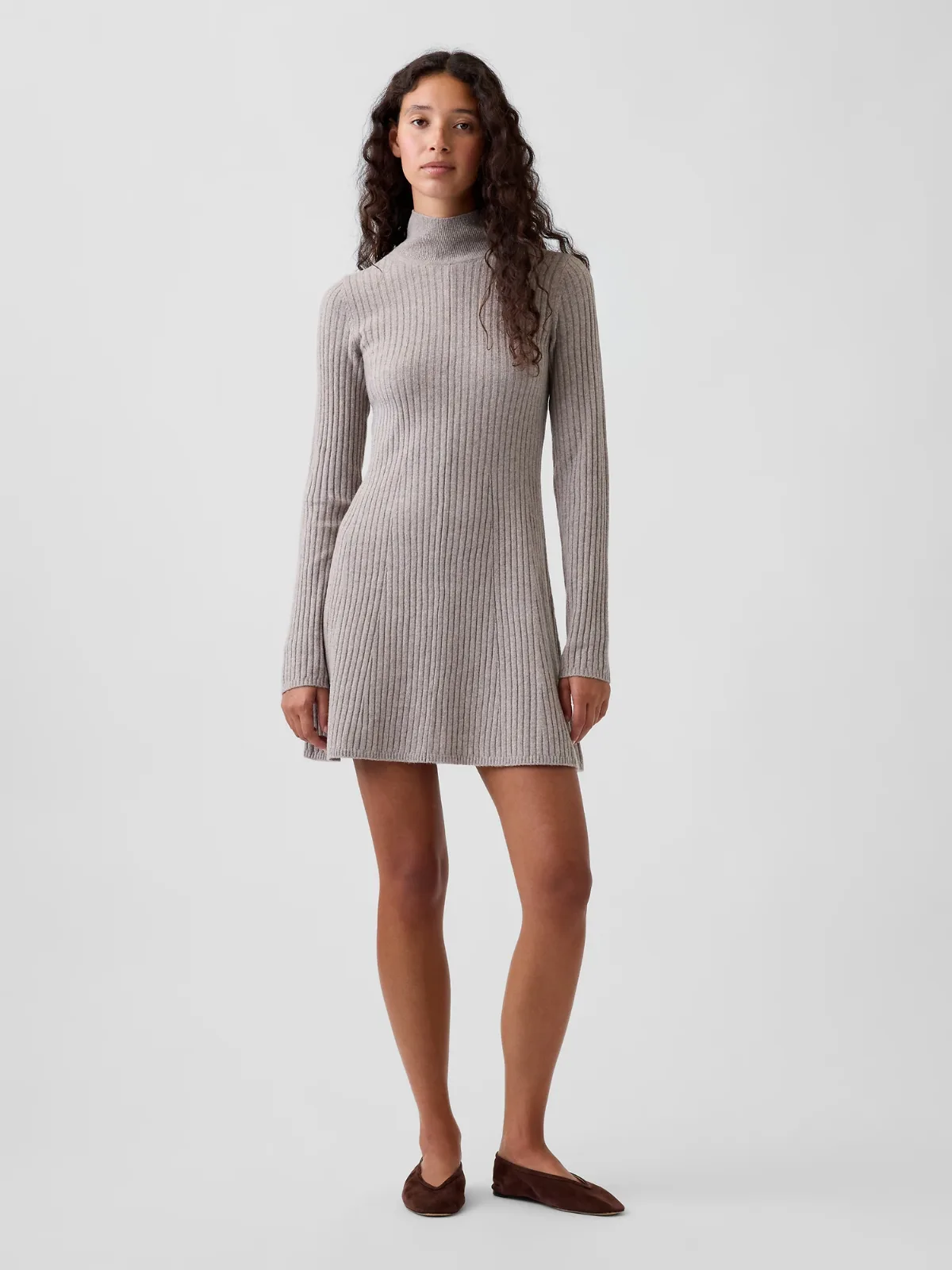 CashSoft Rib Turtleneck Sweater Mini Dress