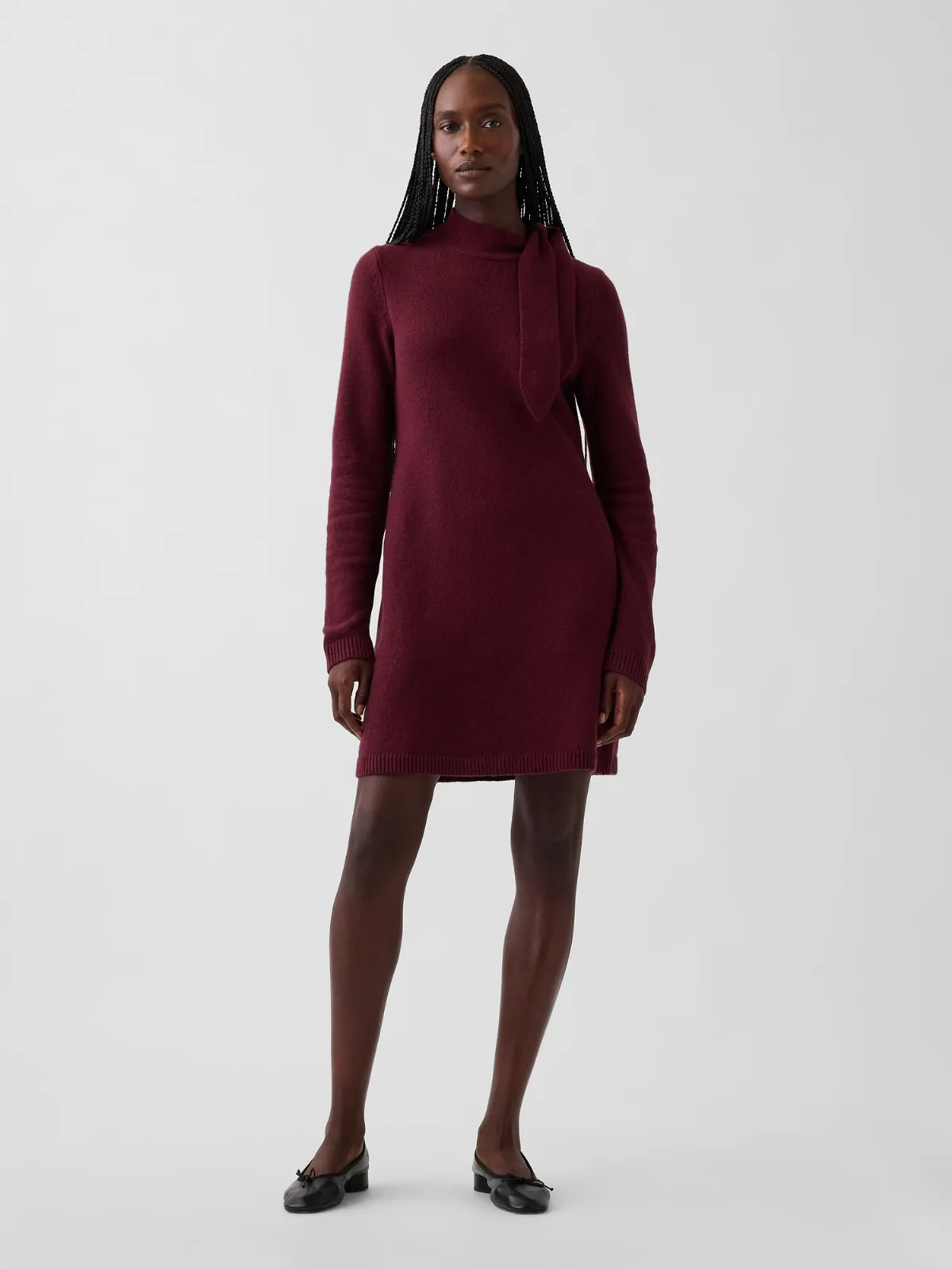 CashSoft Tie-Neck Sweater Mini Dress by Gap