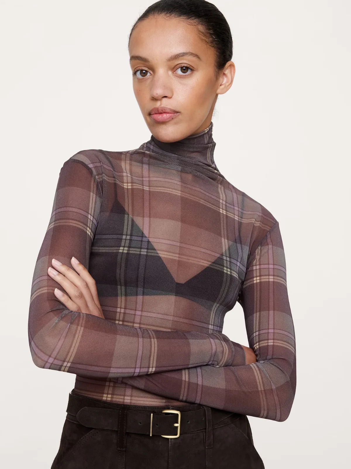 Mesh Turtleneck Top by Banana Republic
