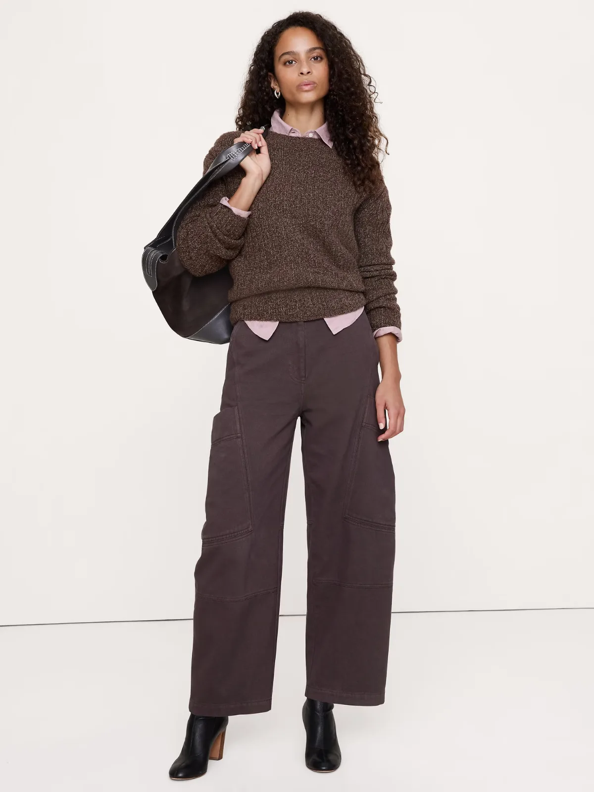High-Rise Cotton-Linen Barrel Pant by Banana Republic